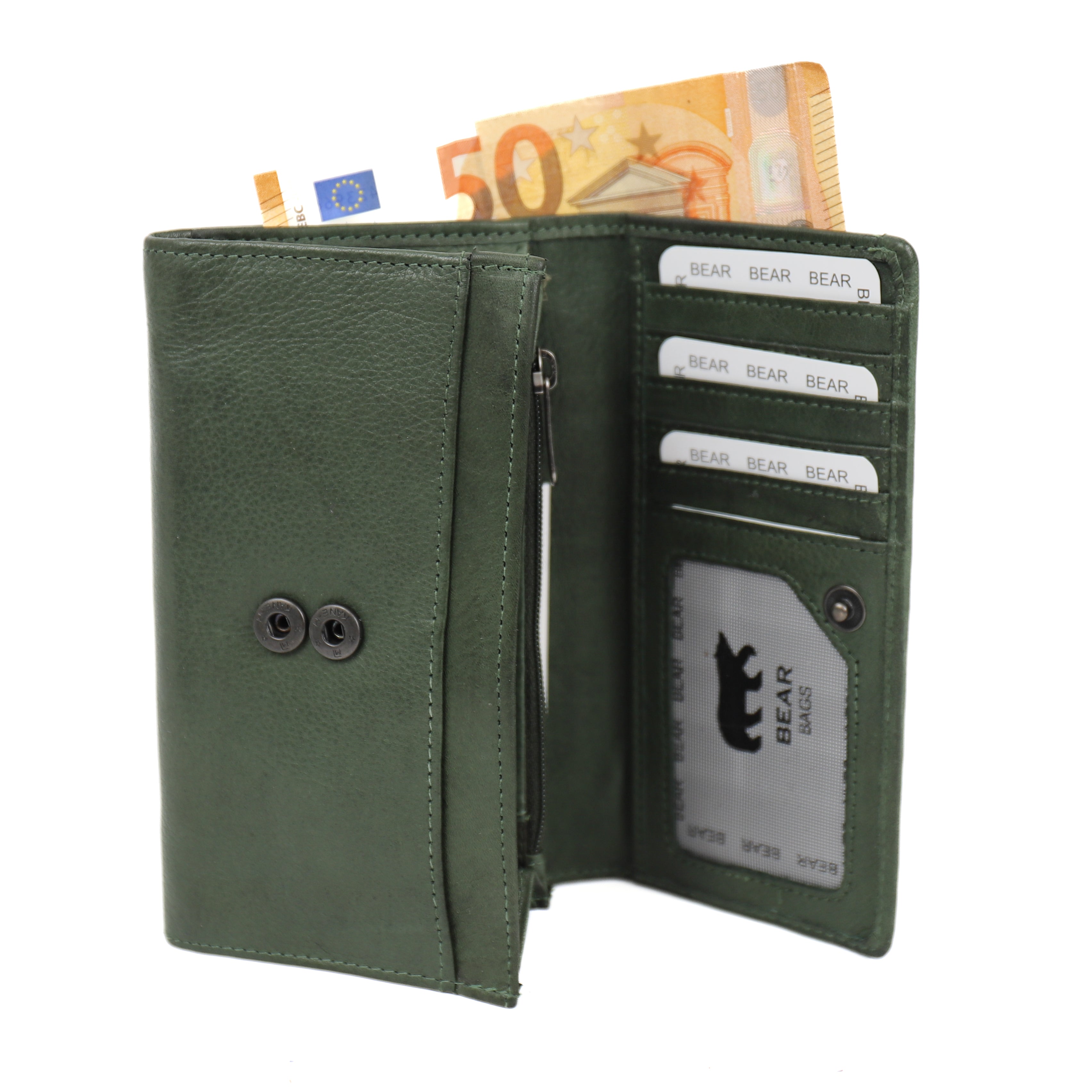 Overslag portemonnee 'Sweety' XL groen