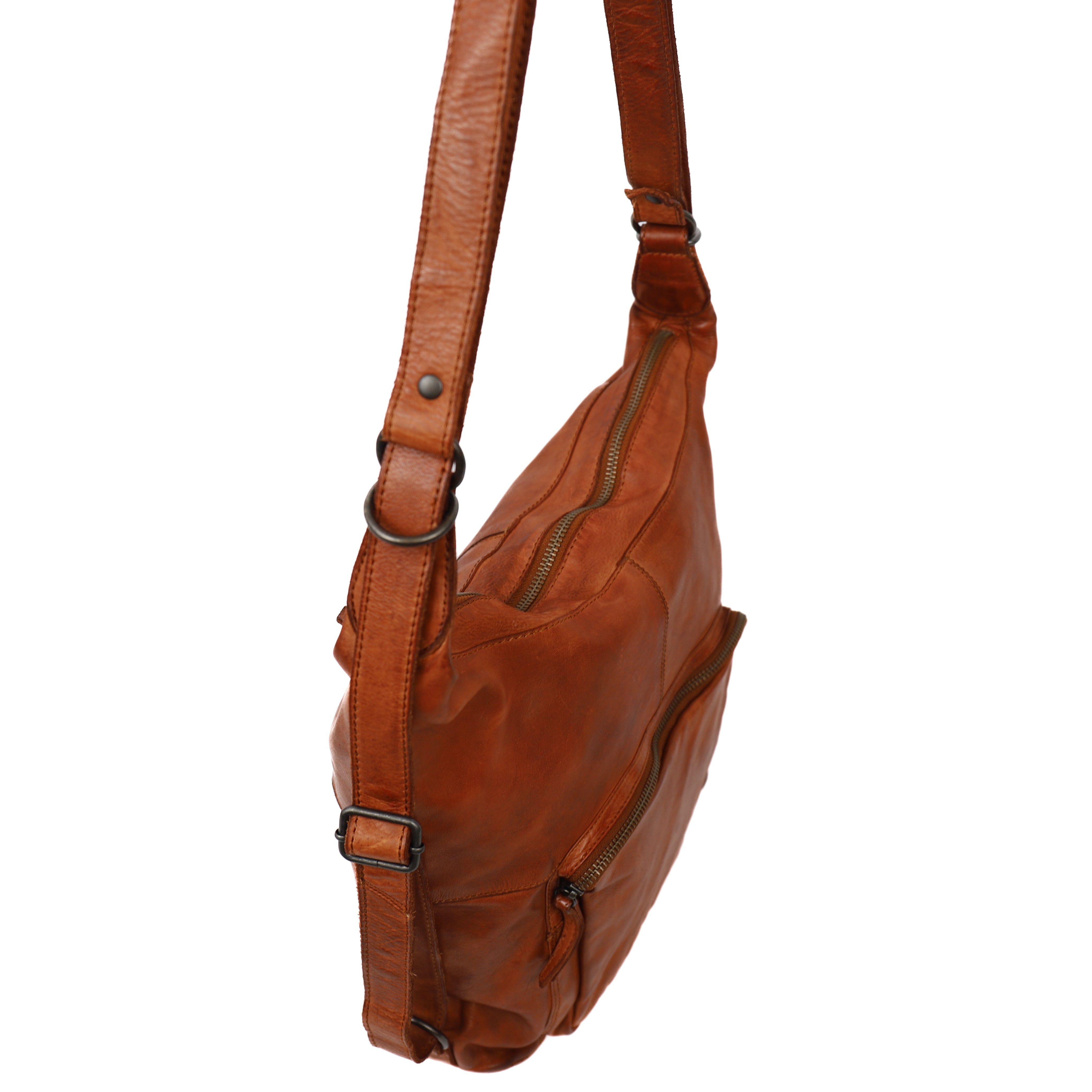 Rugzak/schoudertas 'Corina' cognac