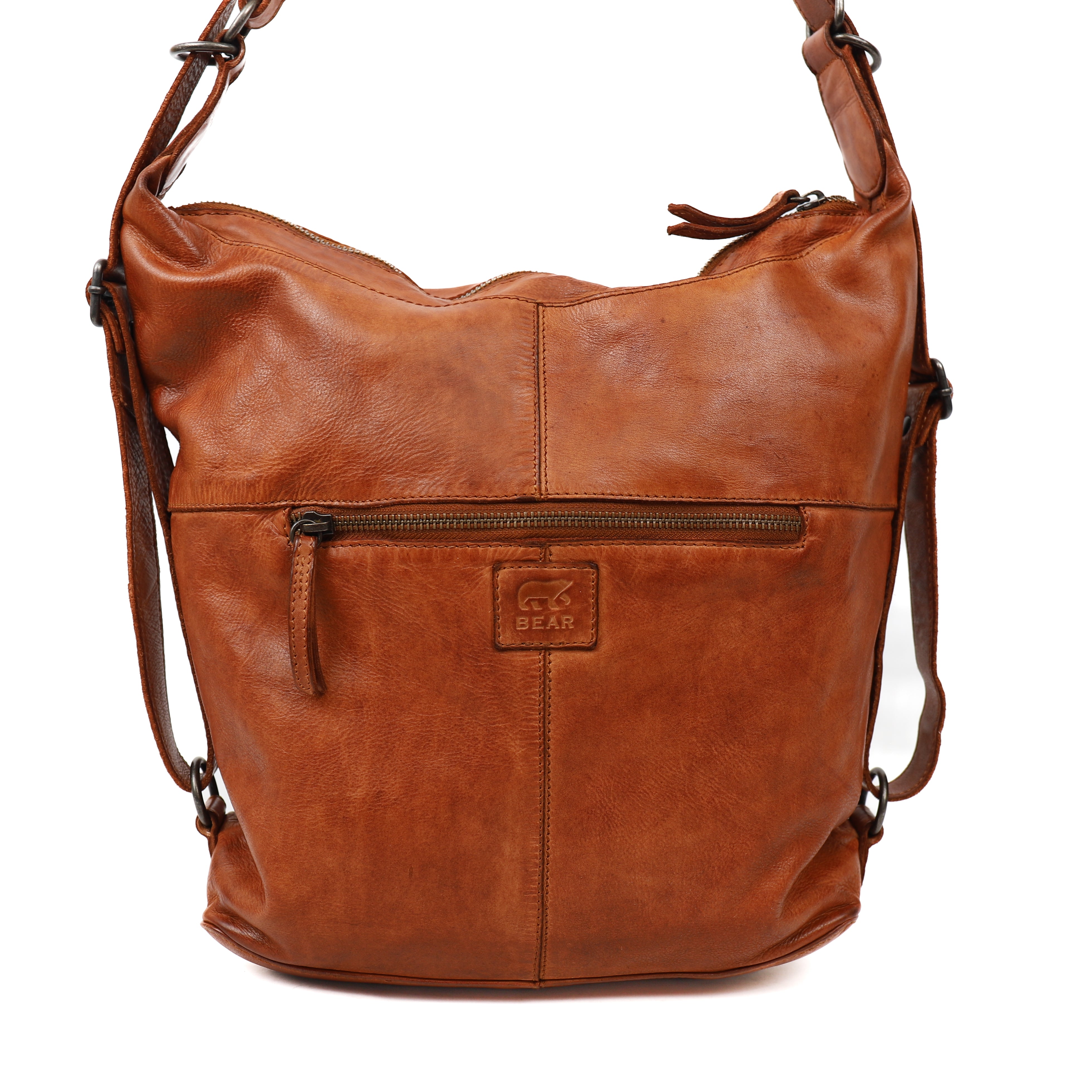 Rugzak/schoudertas 'Corina' cognac