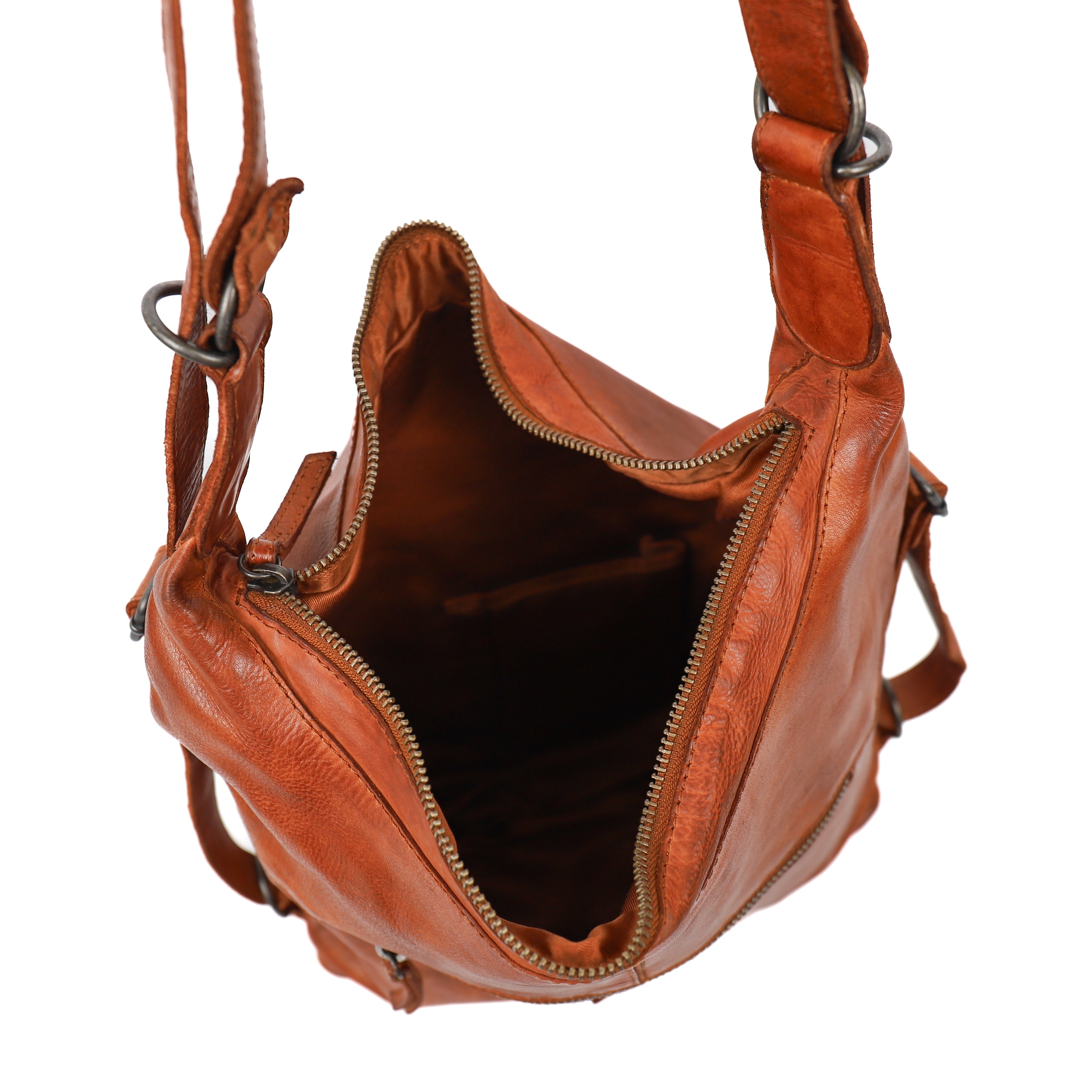 Rugzak/schoudertas 'Corina' cognac