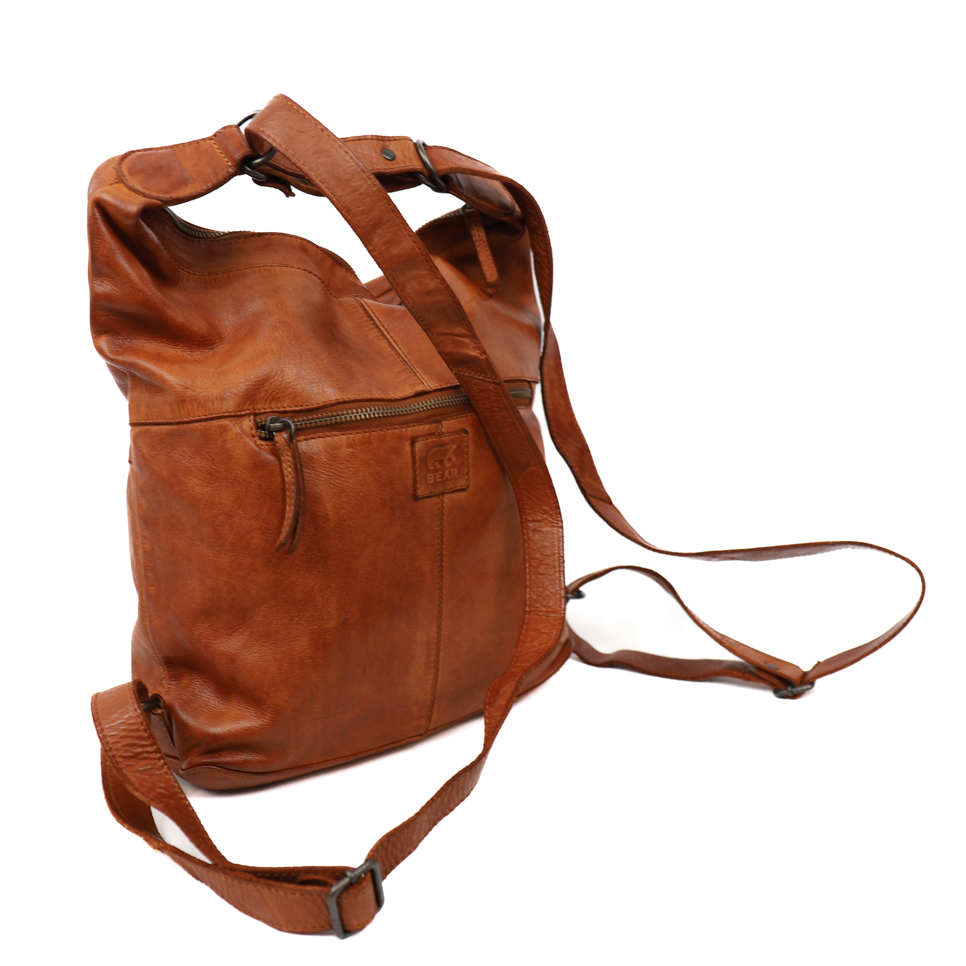 Rugzak/schoudertas 'Corina' cognac