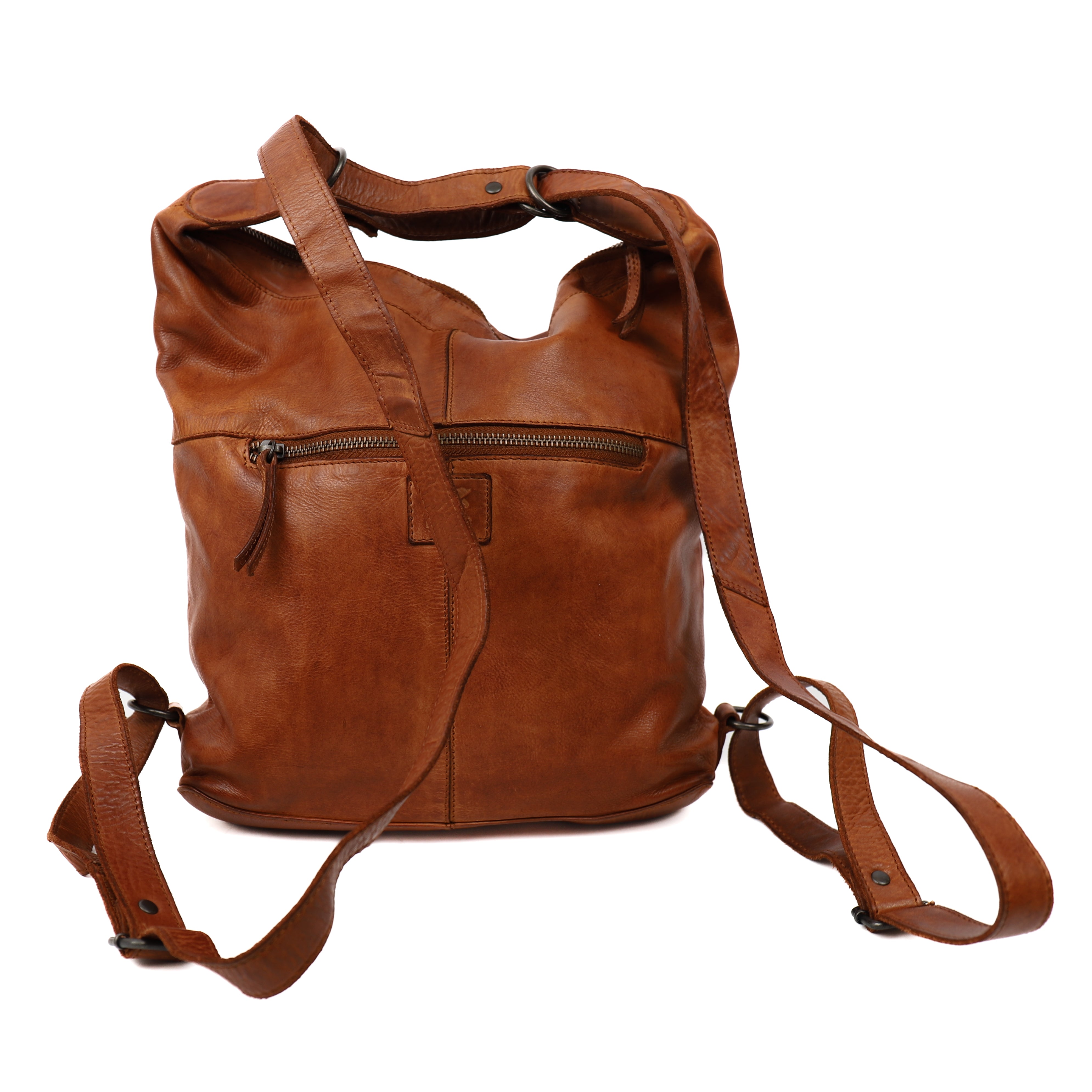 Rugzak/schoudertas 'Corina' cognac