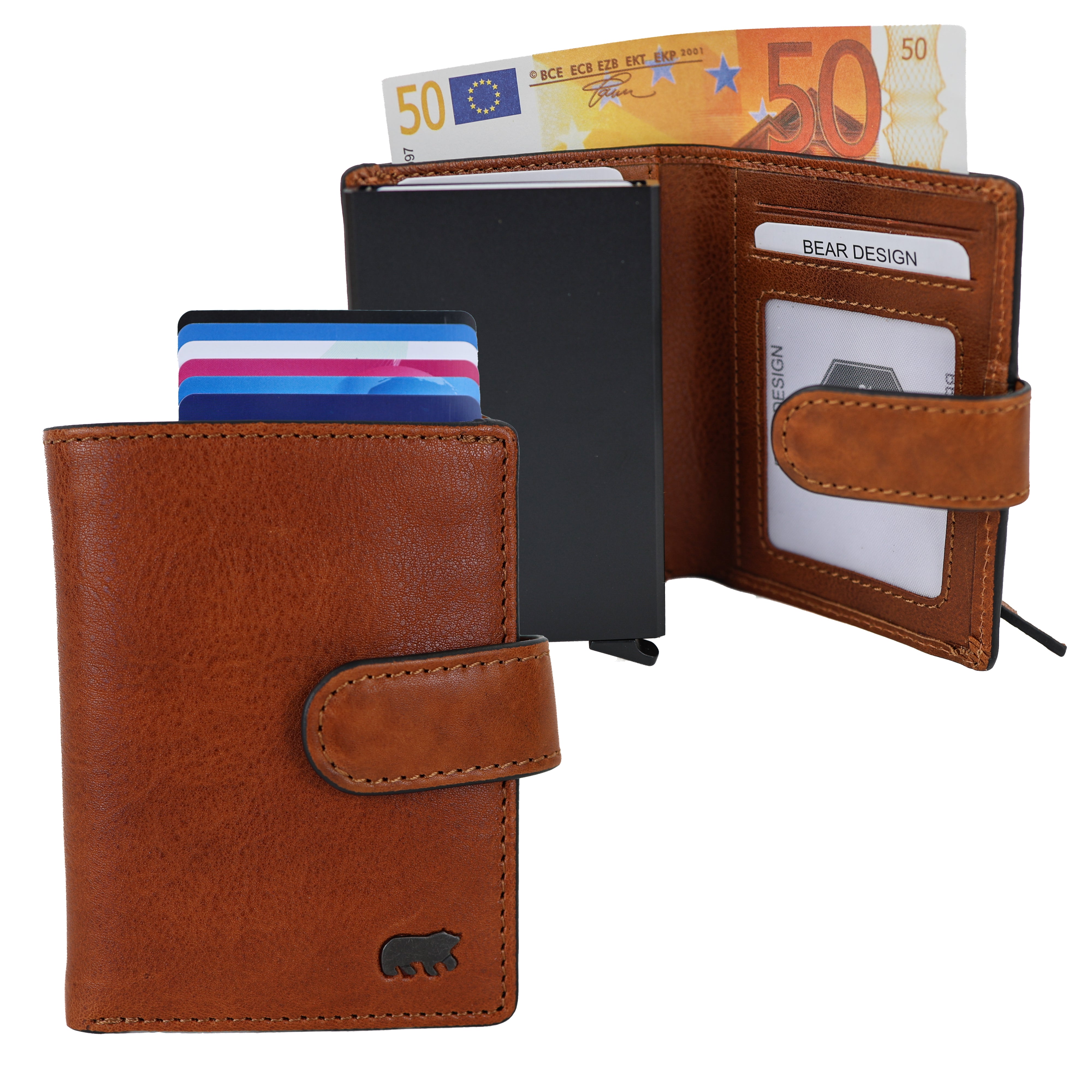 Luxe RFID Pasjeshouder 'Pietro' cognac