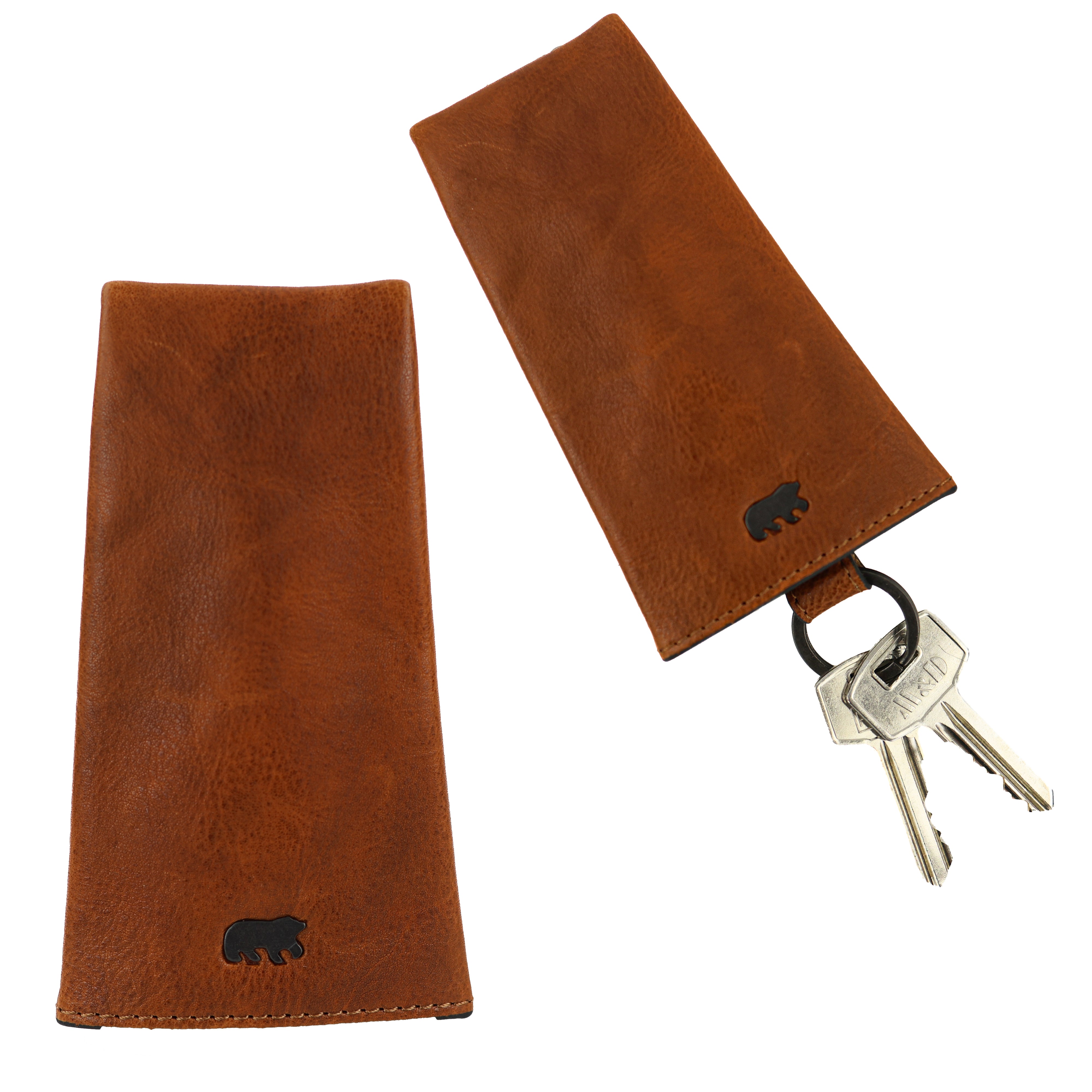 Luxe sleuteletui klok 'Pablo' cognac