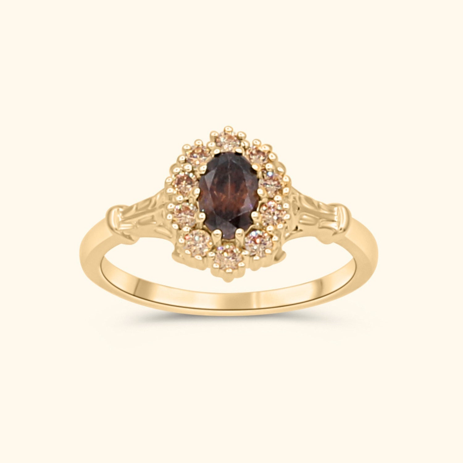 Brown Champagne Flower Ring