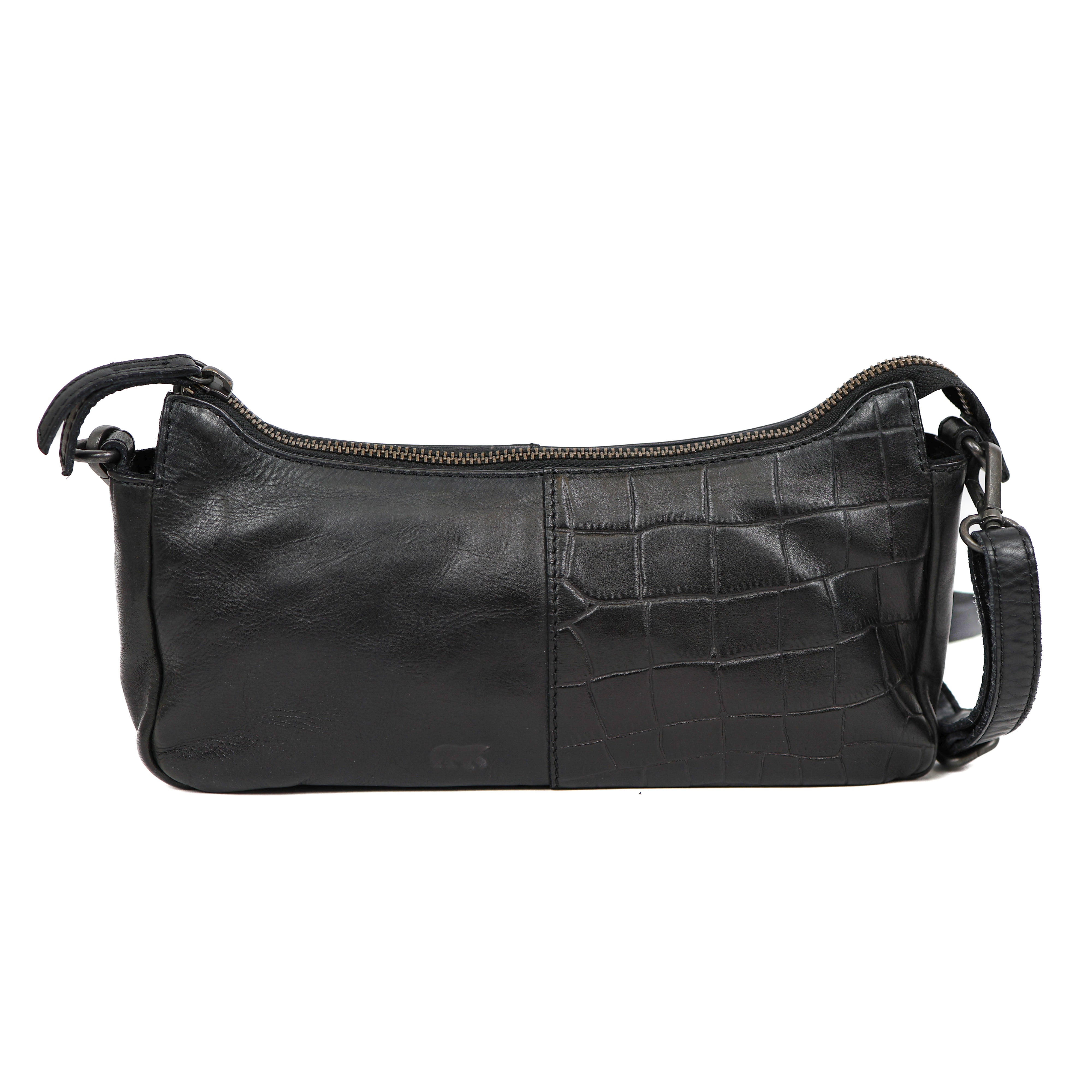 Small shoulder bag 'Zeynep' black croco