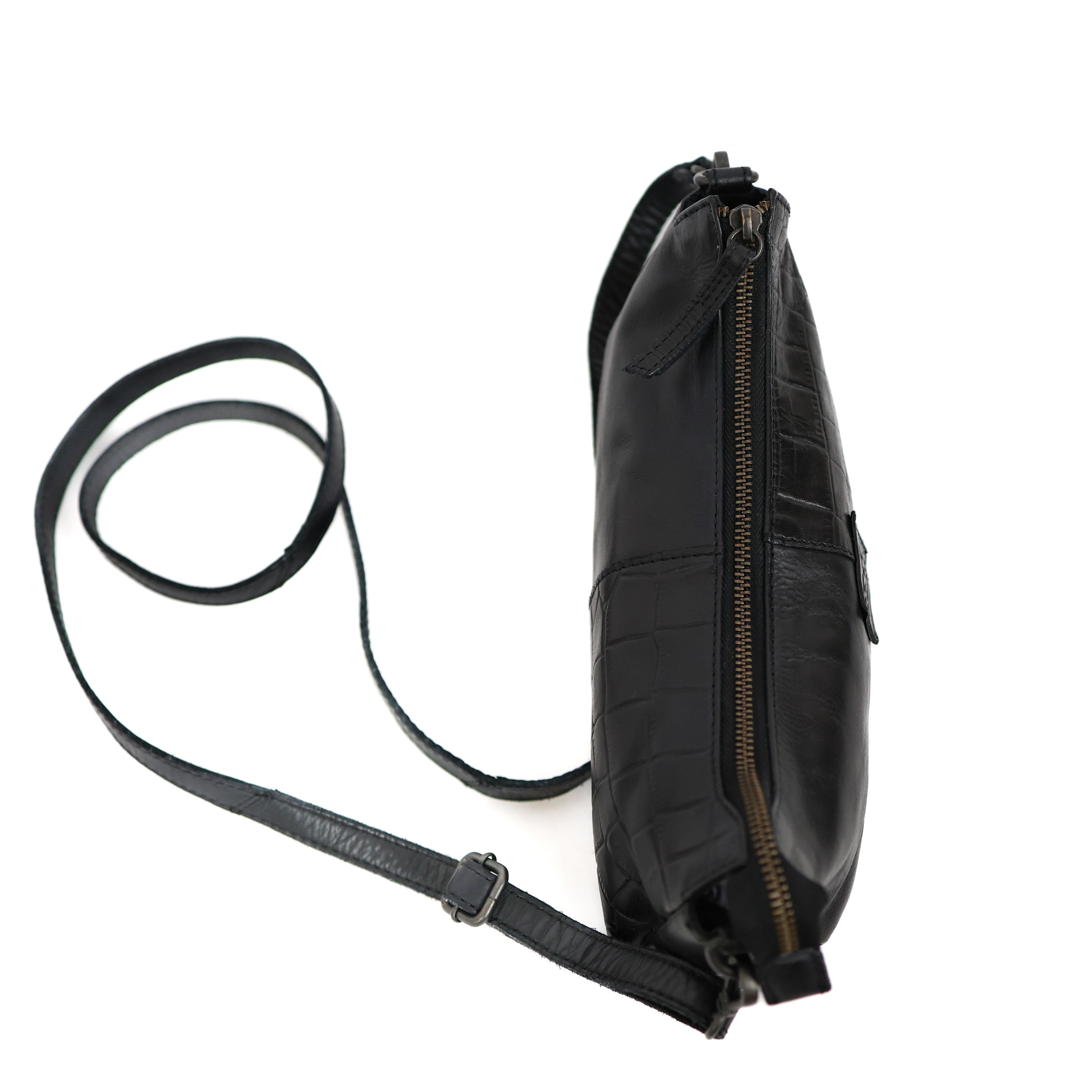 Small shoulder bag 'Zeynep' black croco