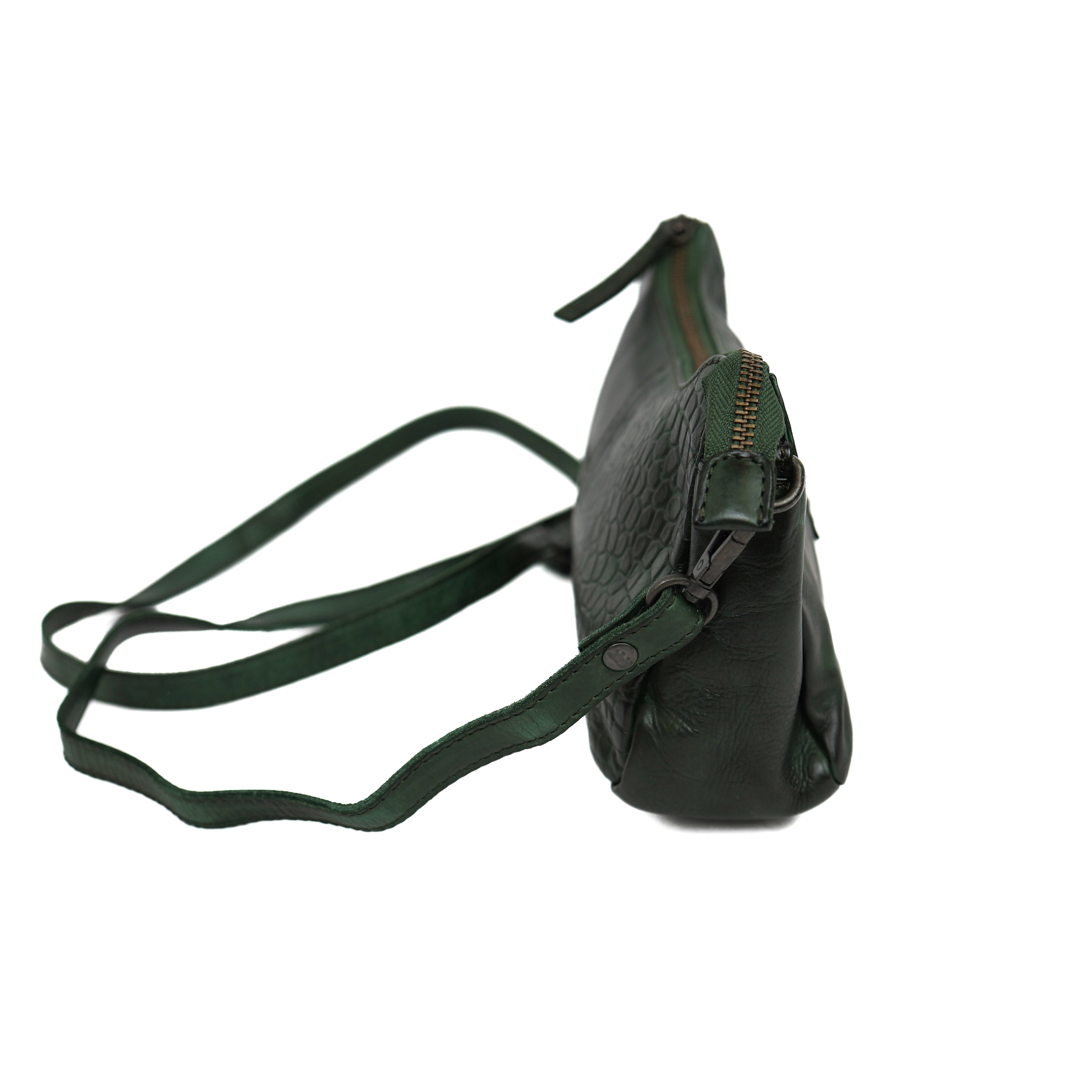 Small shoulder bag 'Zeynep' green croco