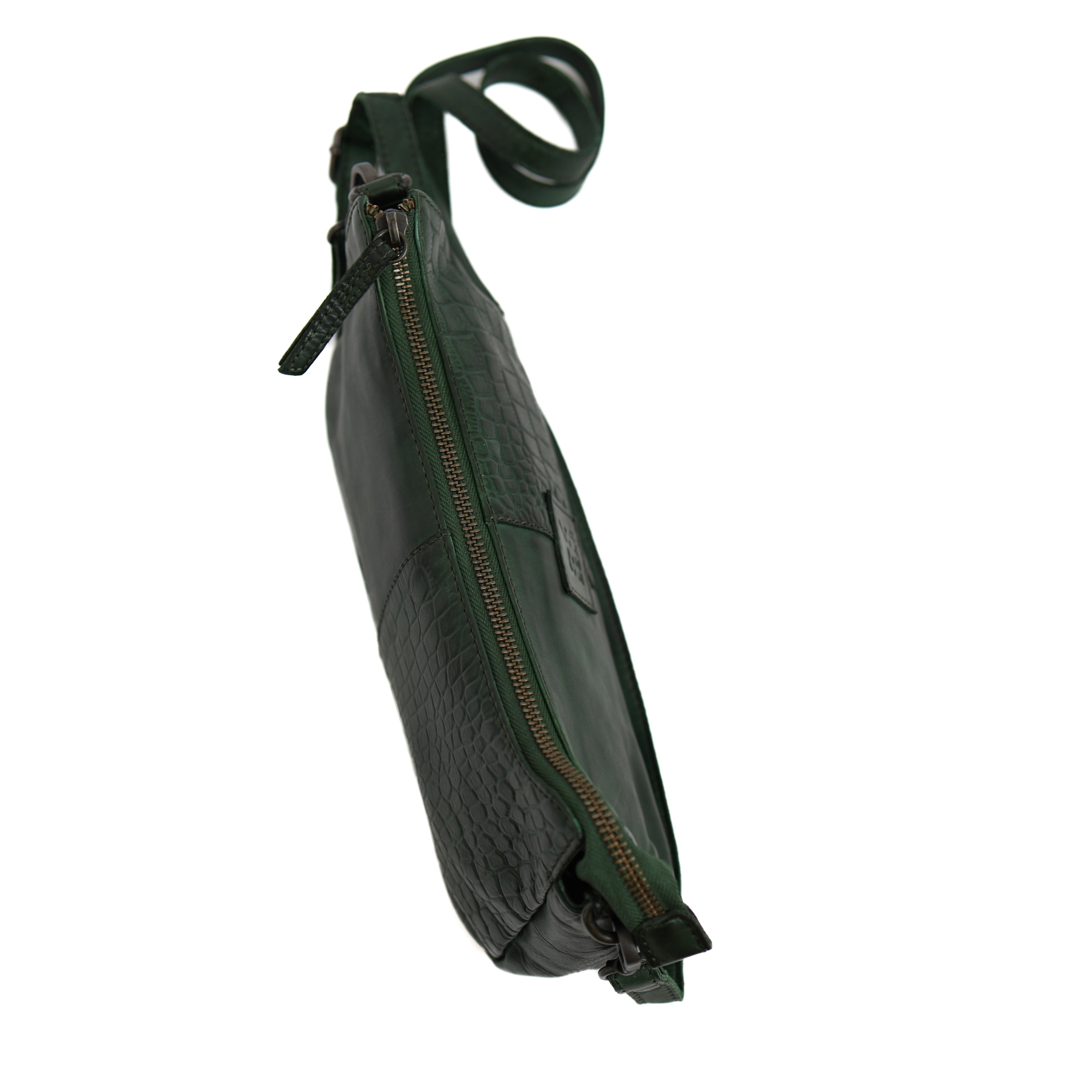 Small shoulder bag 'Zeynep' green croco