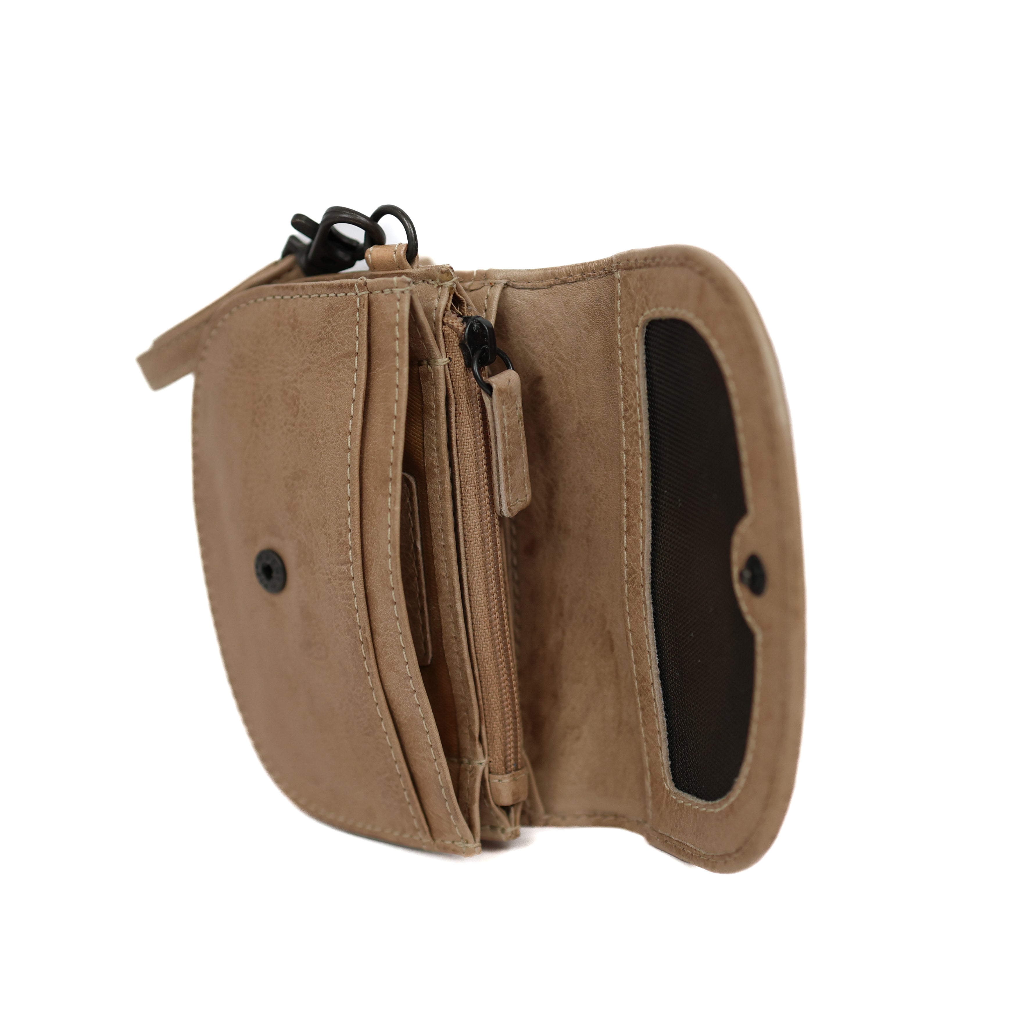 Portemonneetje met polsband 'Eva' beige