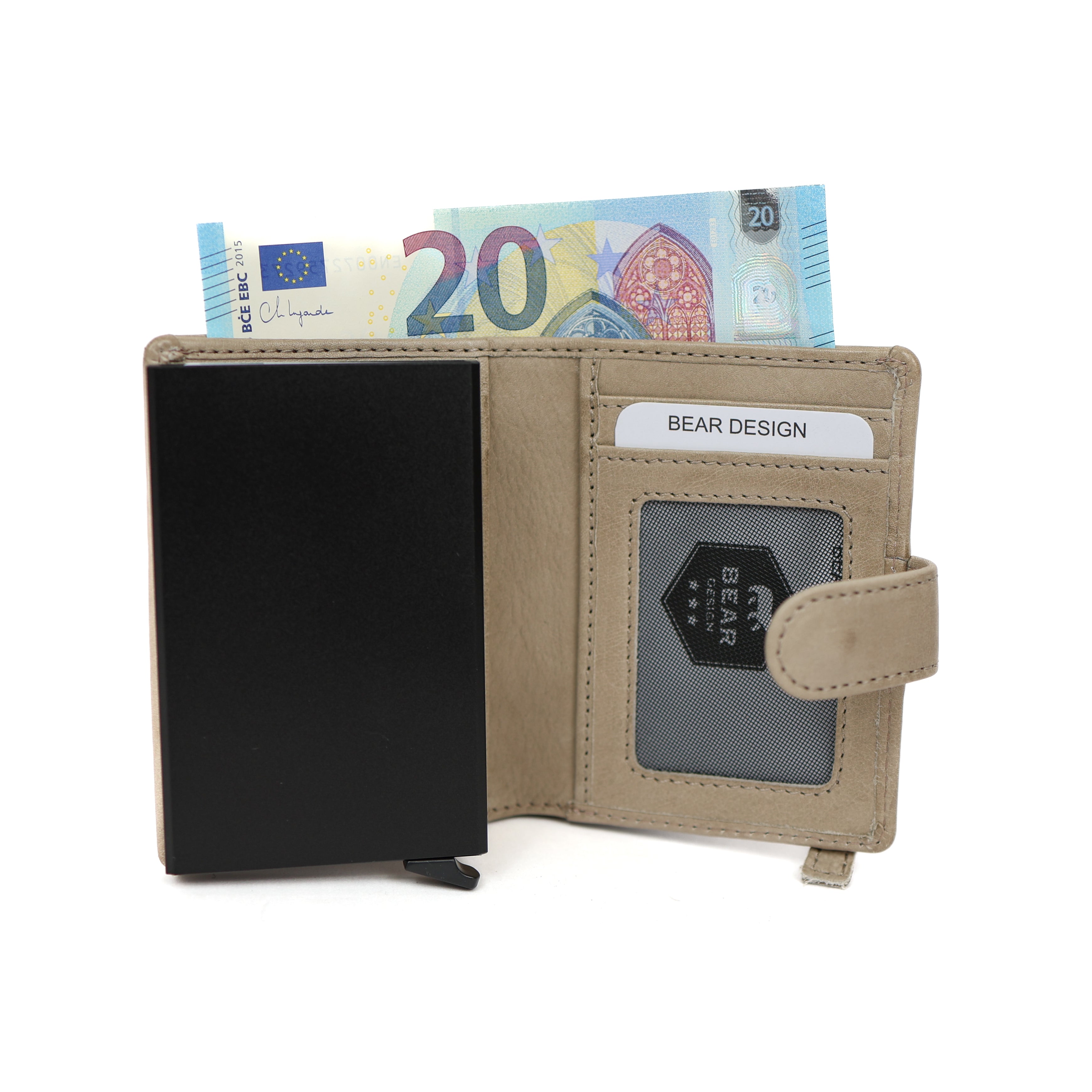 RFID pasjeshouder 'Bobby' silver mink