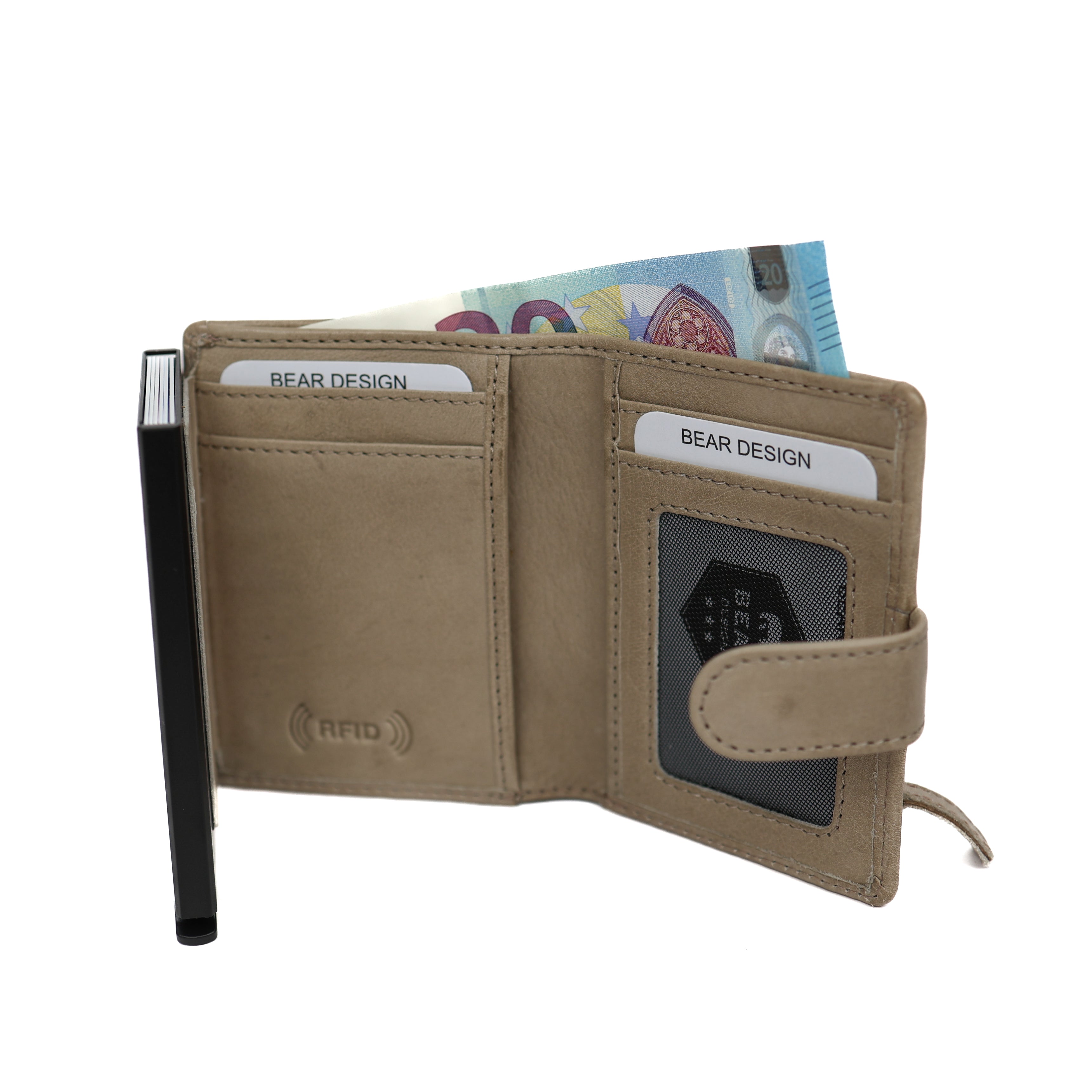 RFID pasjeshouder 'Bobby' silver mink