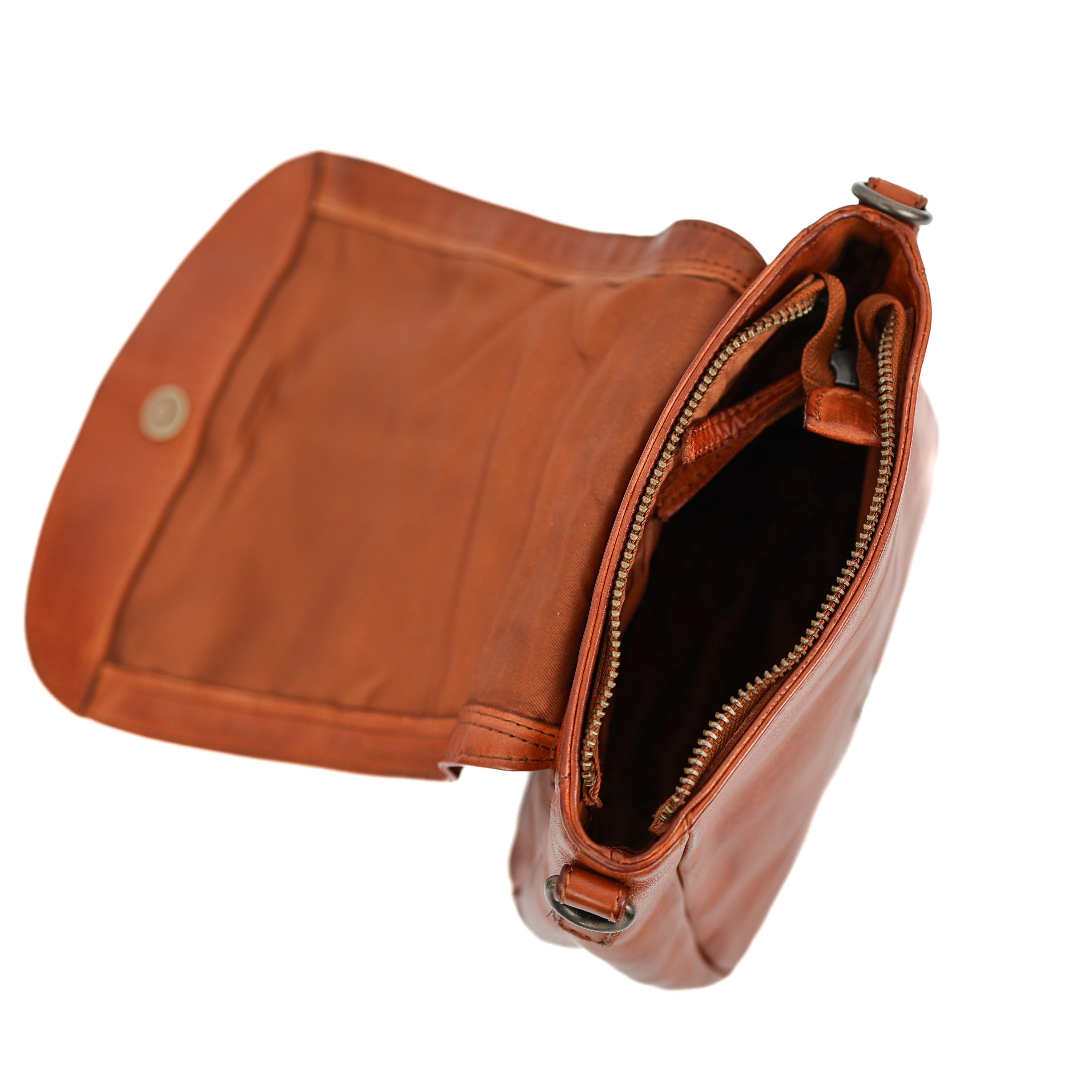 Shoulder bag 'Jennie' cognac croco