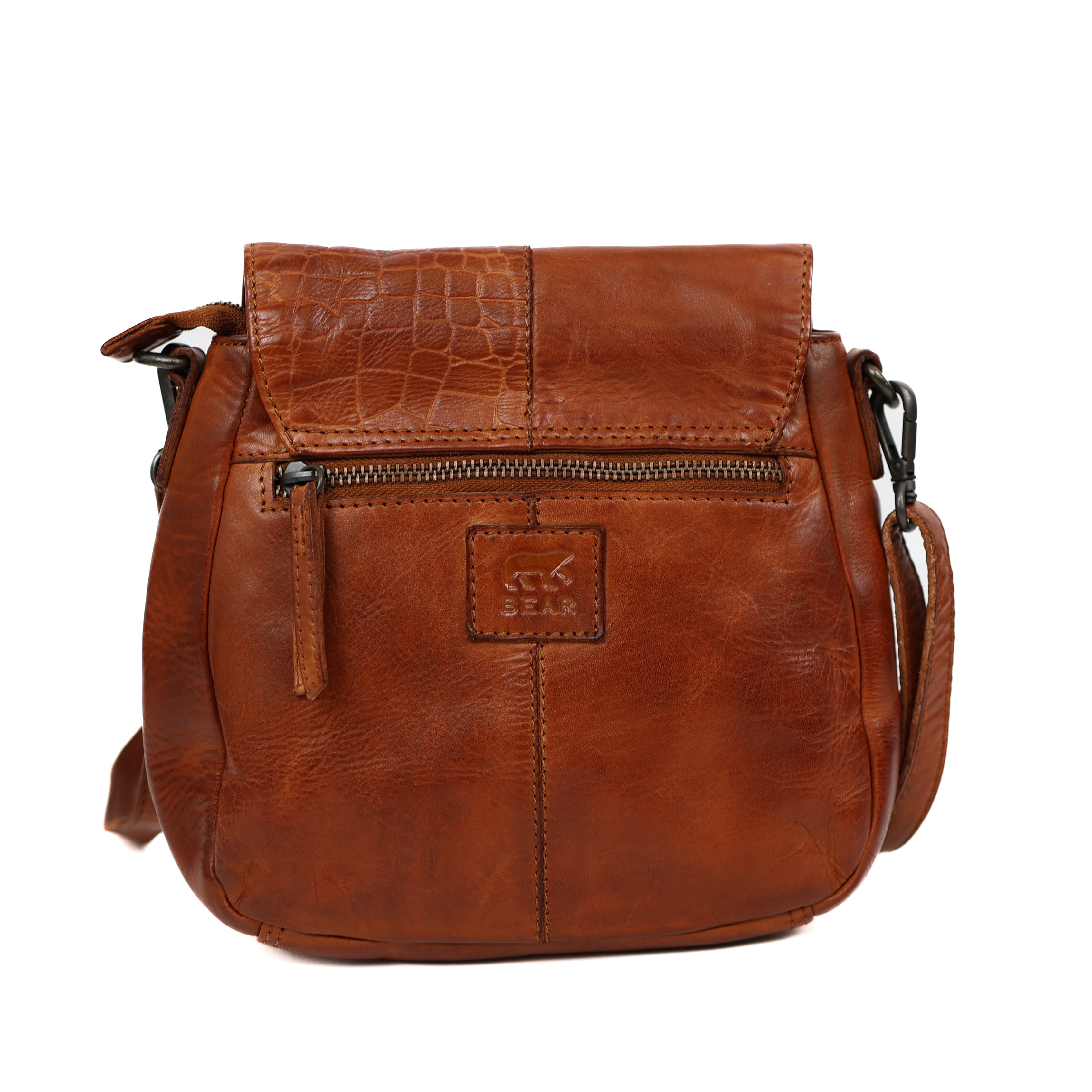 Schoudertasje 'Jennie' cognac croco