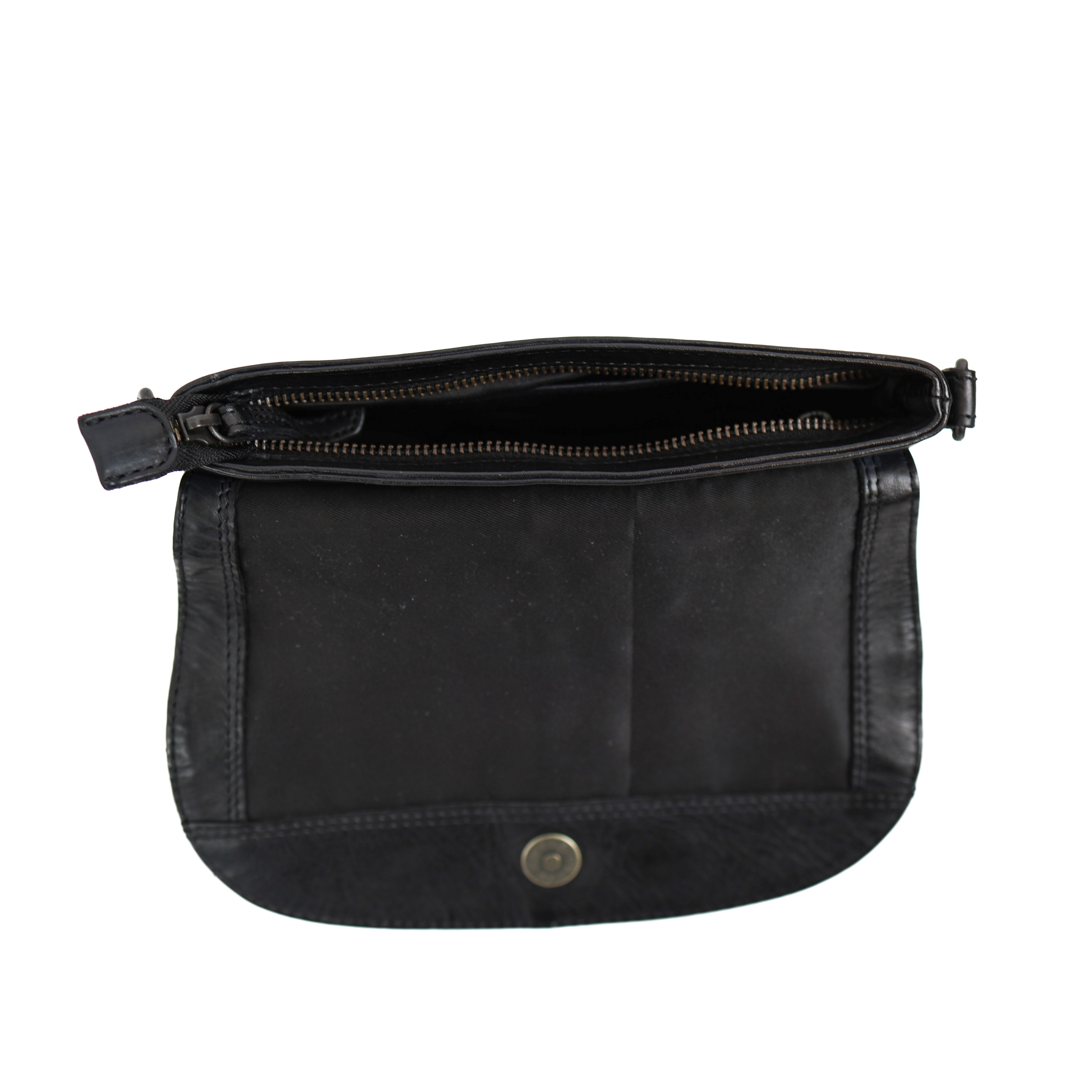 Small shoulder bag with flap 'Maui' black croco