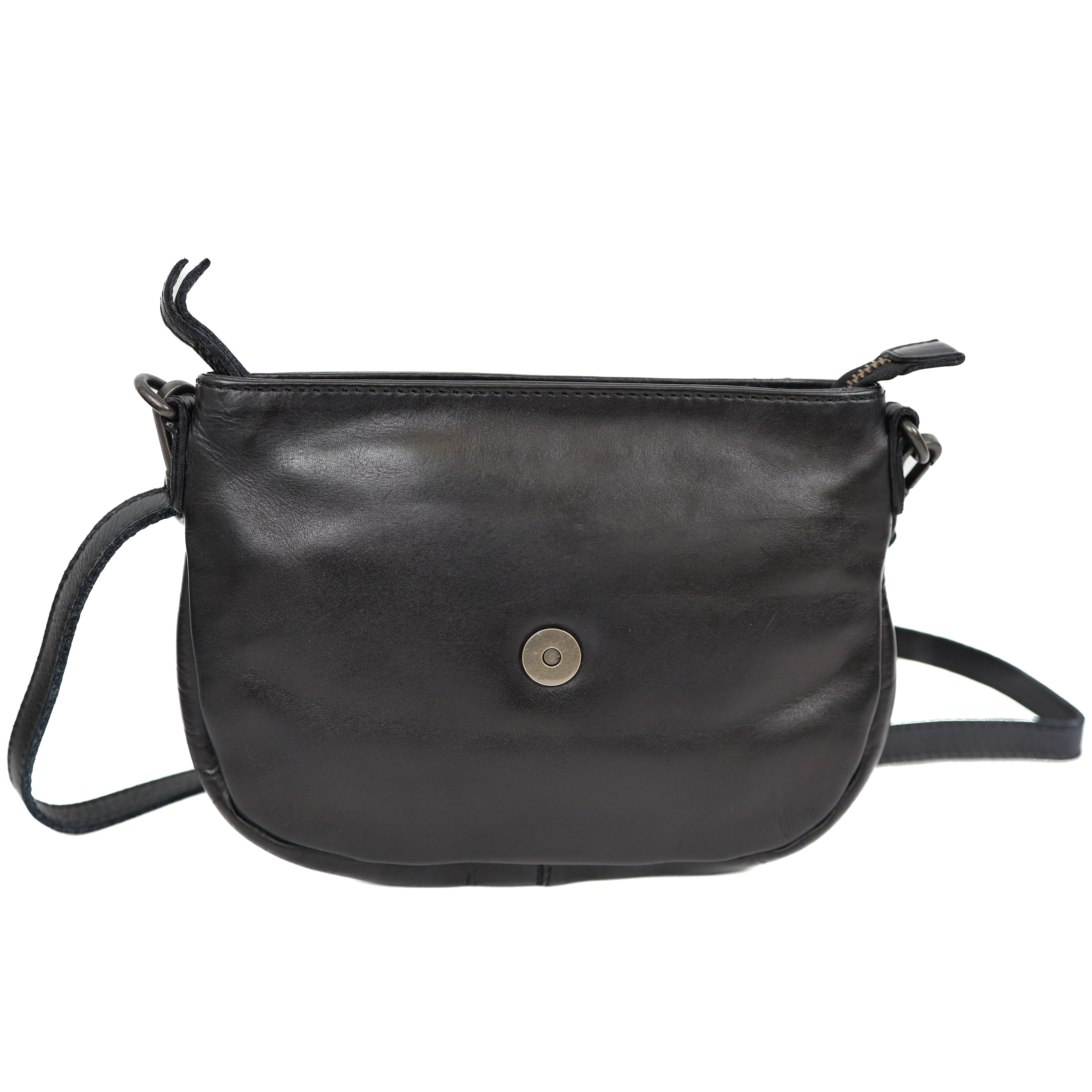 Small shoulder bag with flap 'Maui' black croco