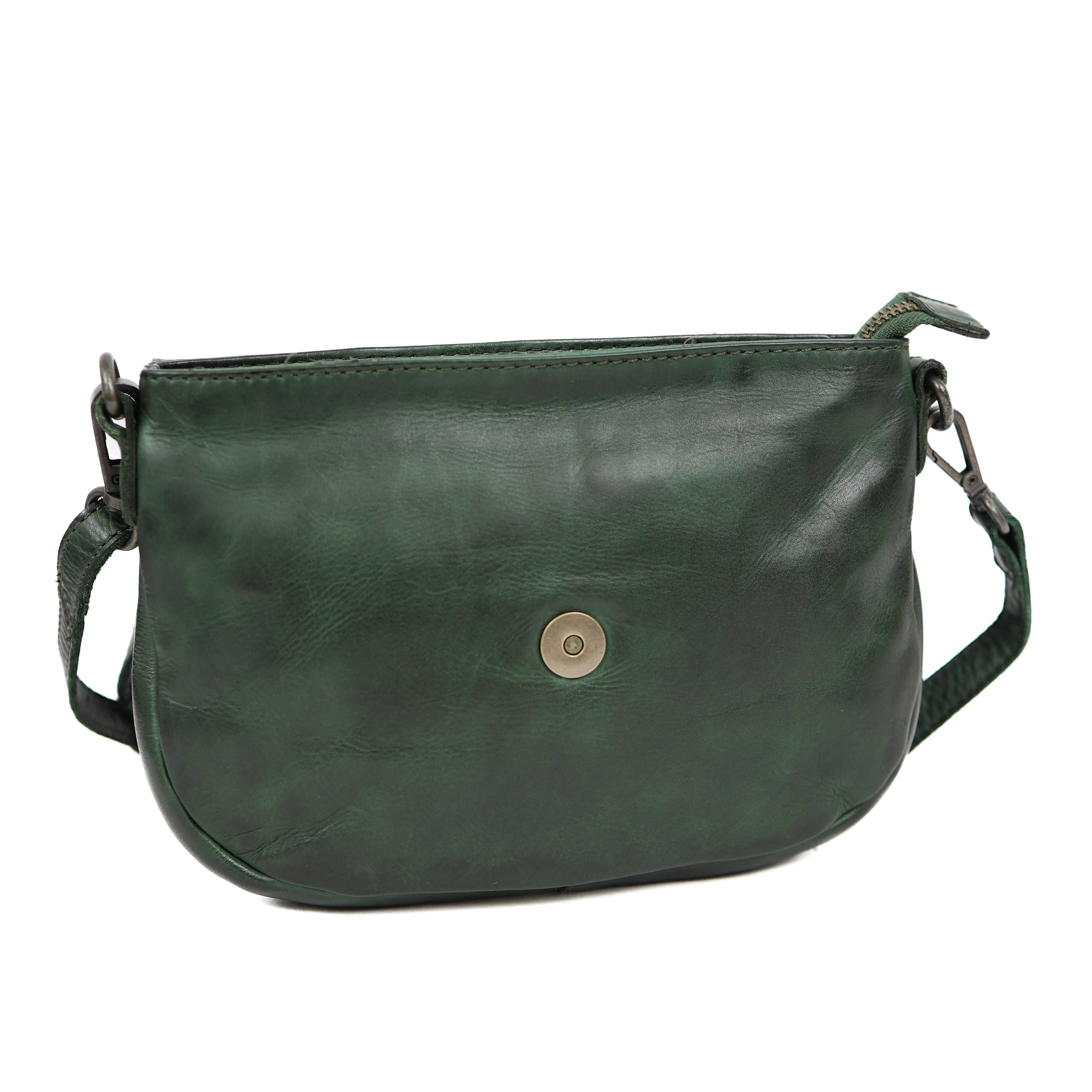 Klein schoudertasje met flap 'Maui' groen croco