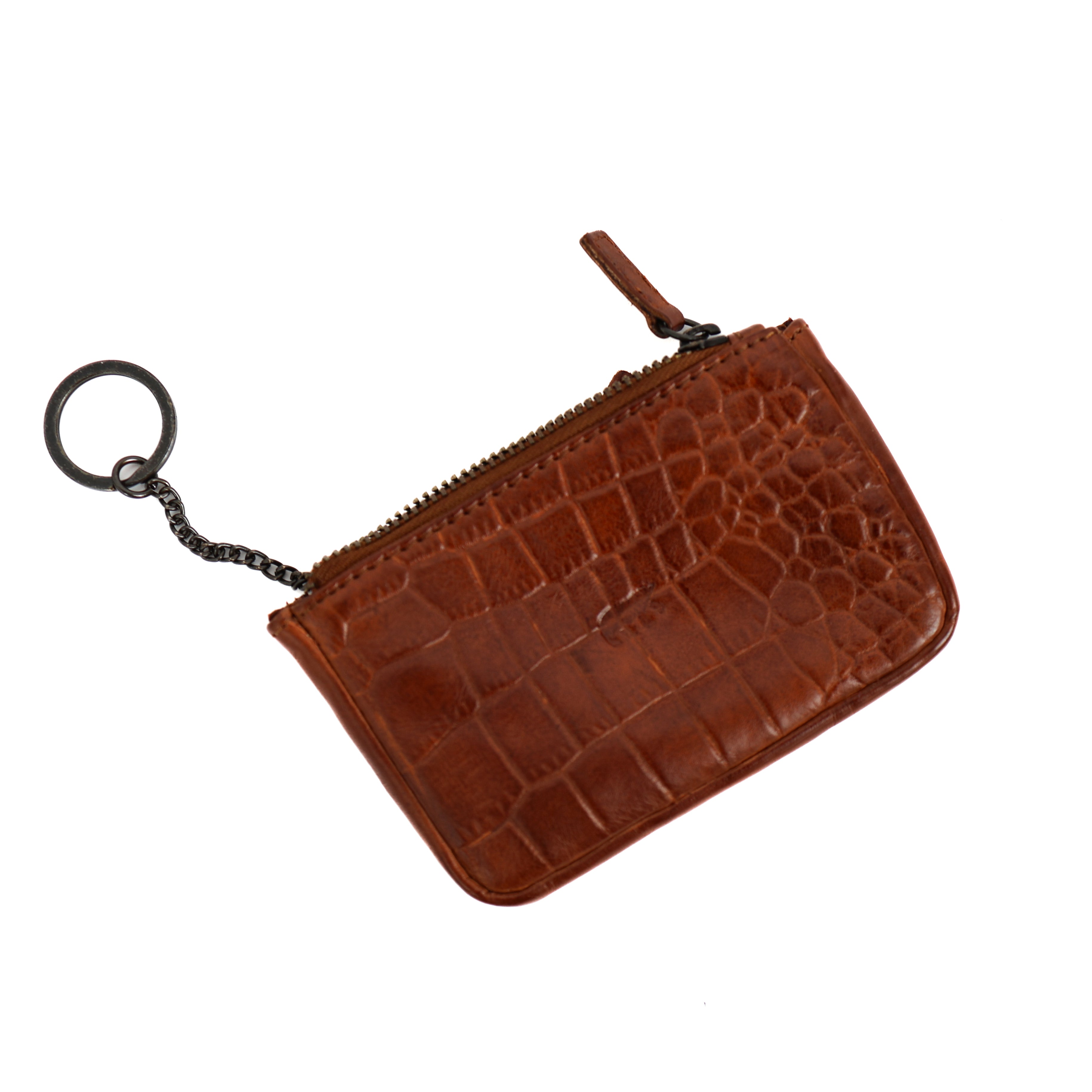 Sleuteletui 'Timo' cognac croco