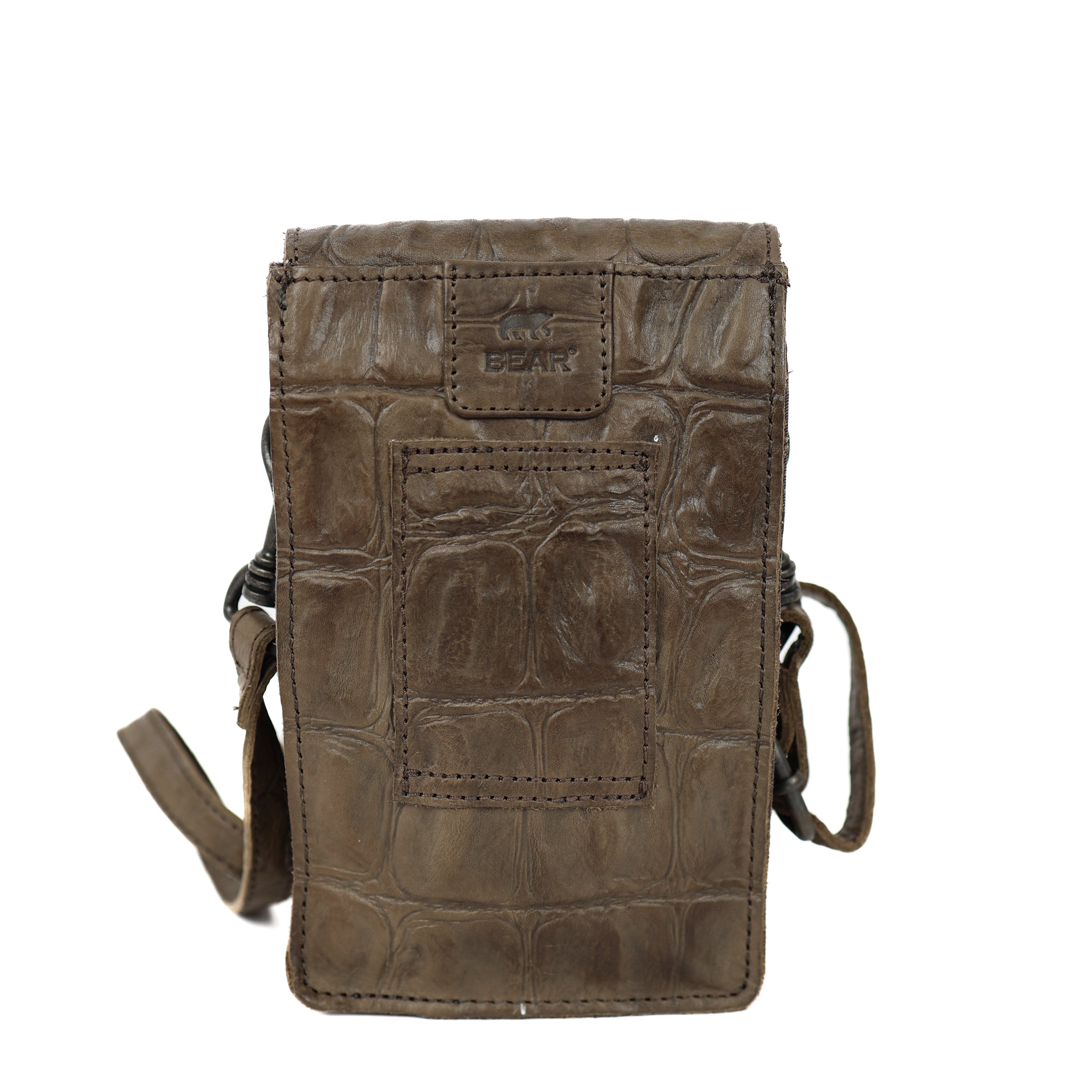 Schoudertasje 'Robbie' Big croco slate