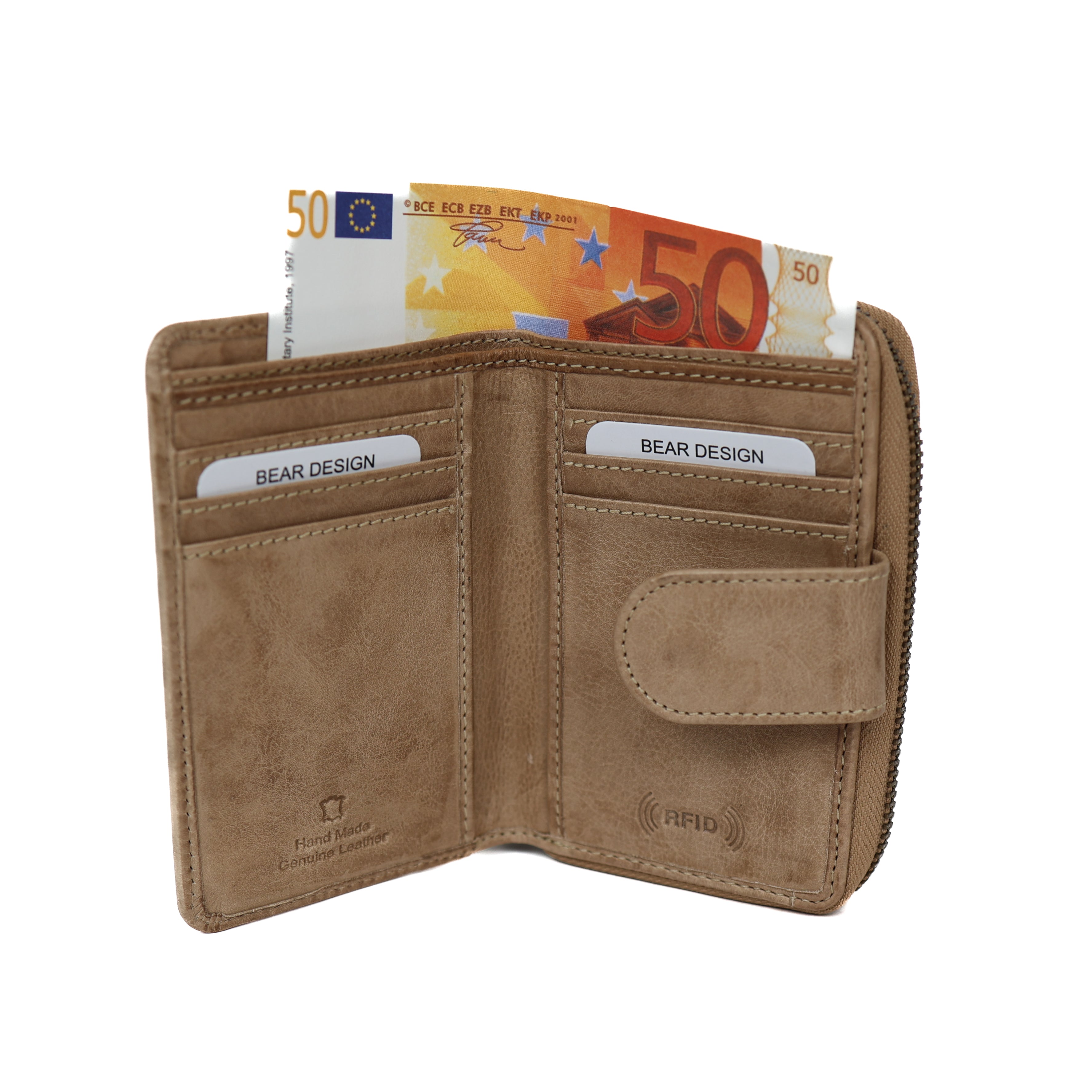 Zipper wallet 'Loet' cognac