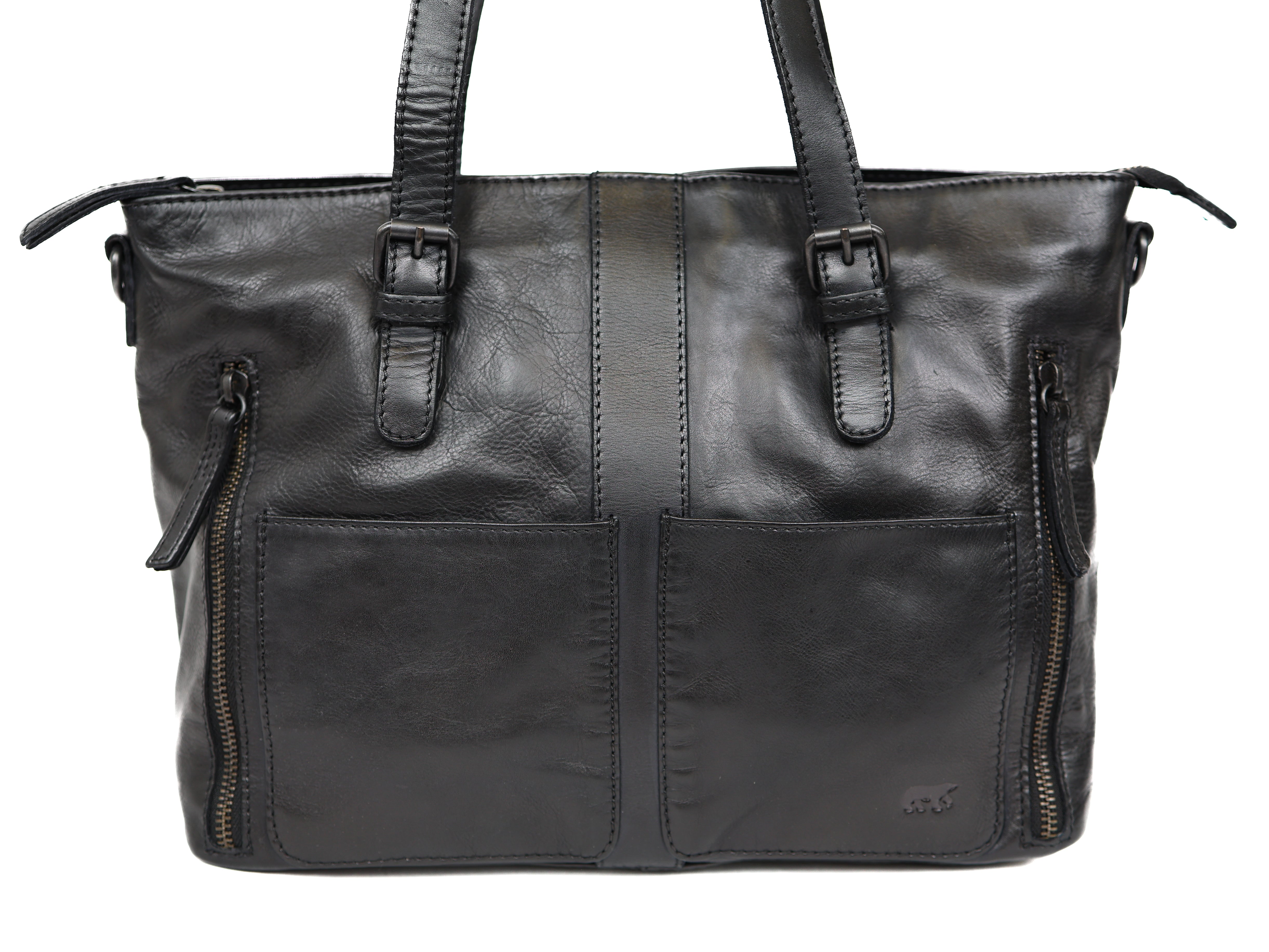 Hand/shoulderbag 'Fleur' black