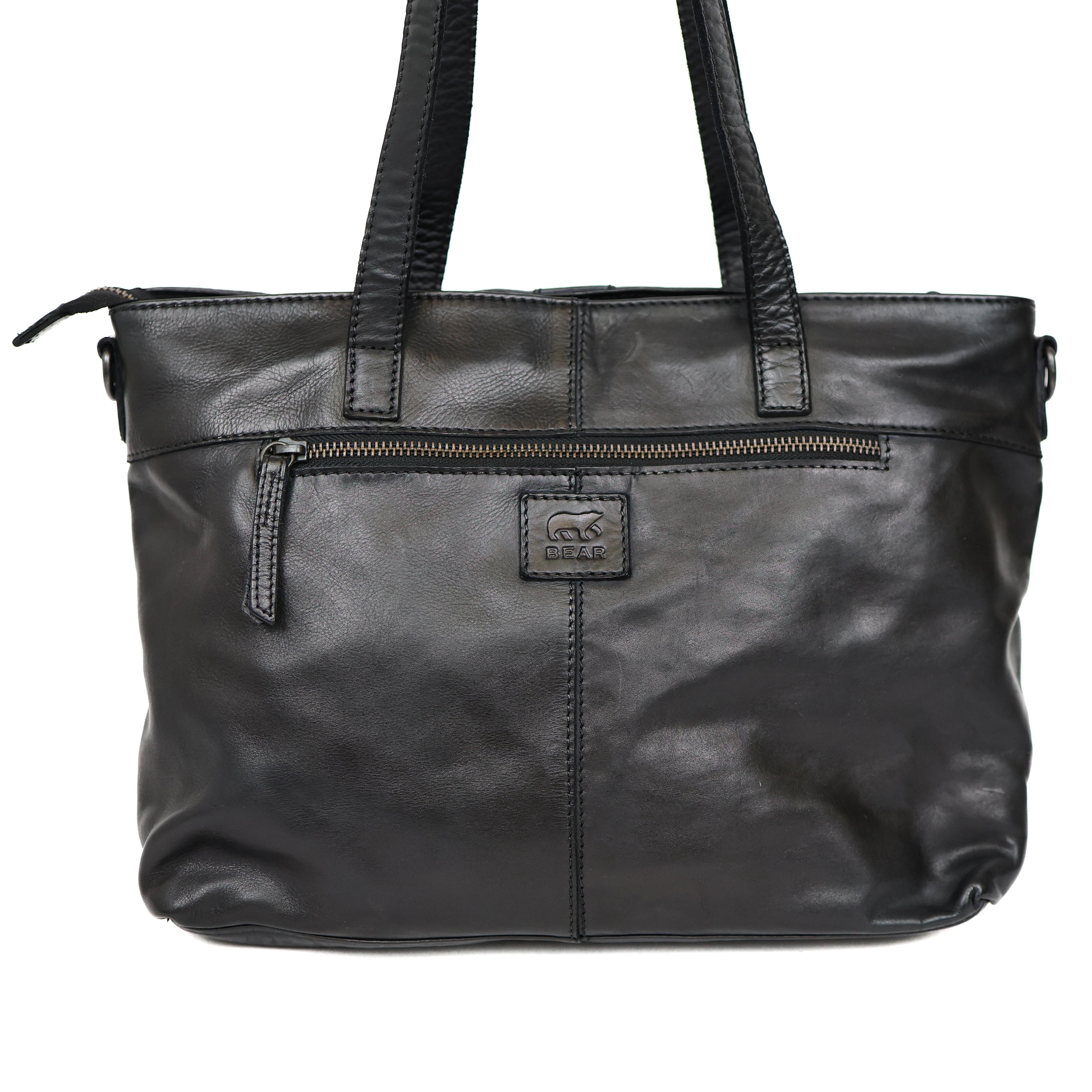 Hand/shoulderbag 'Fleur' black