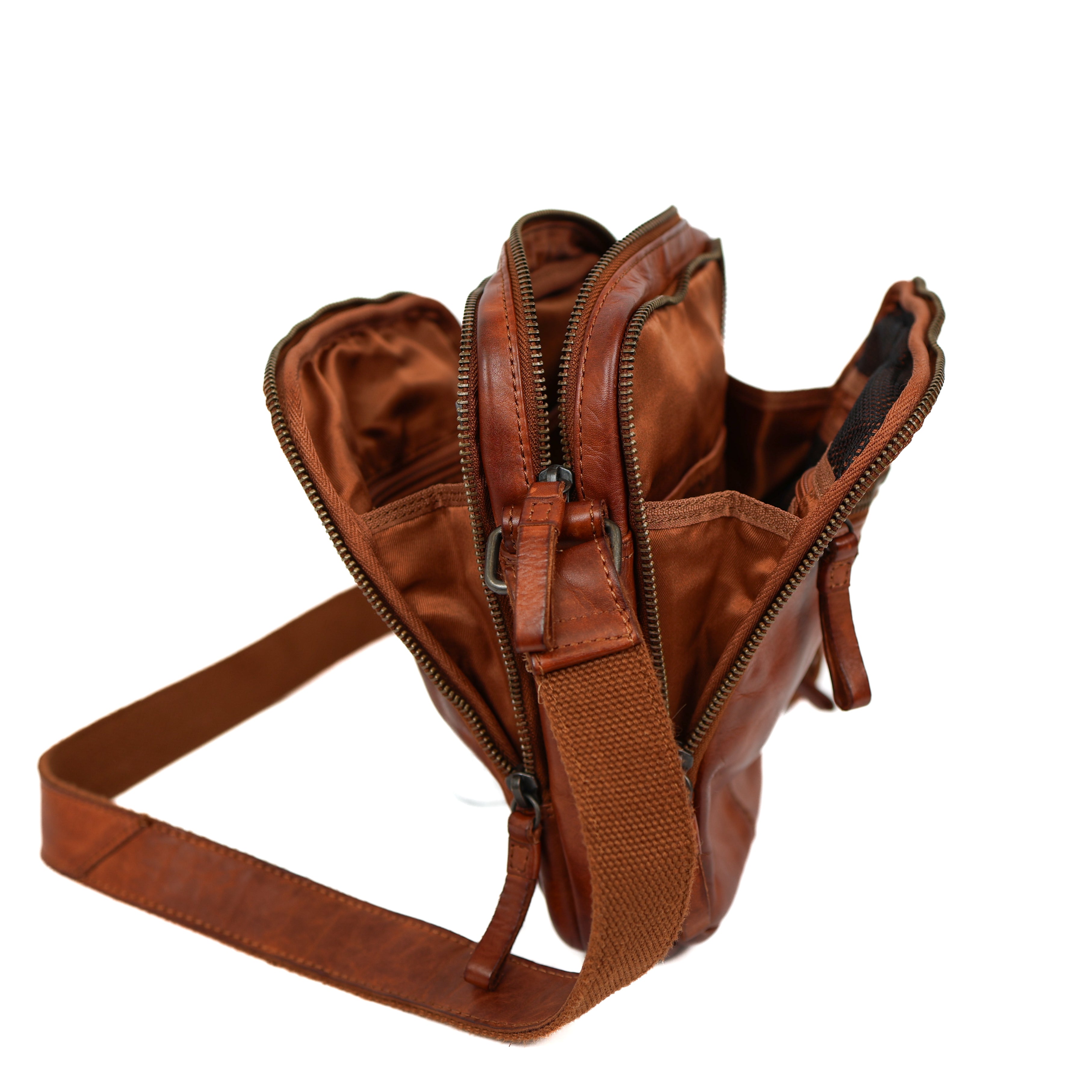 Crossbody/travel bag 'Renny' cognac