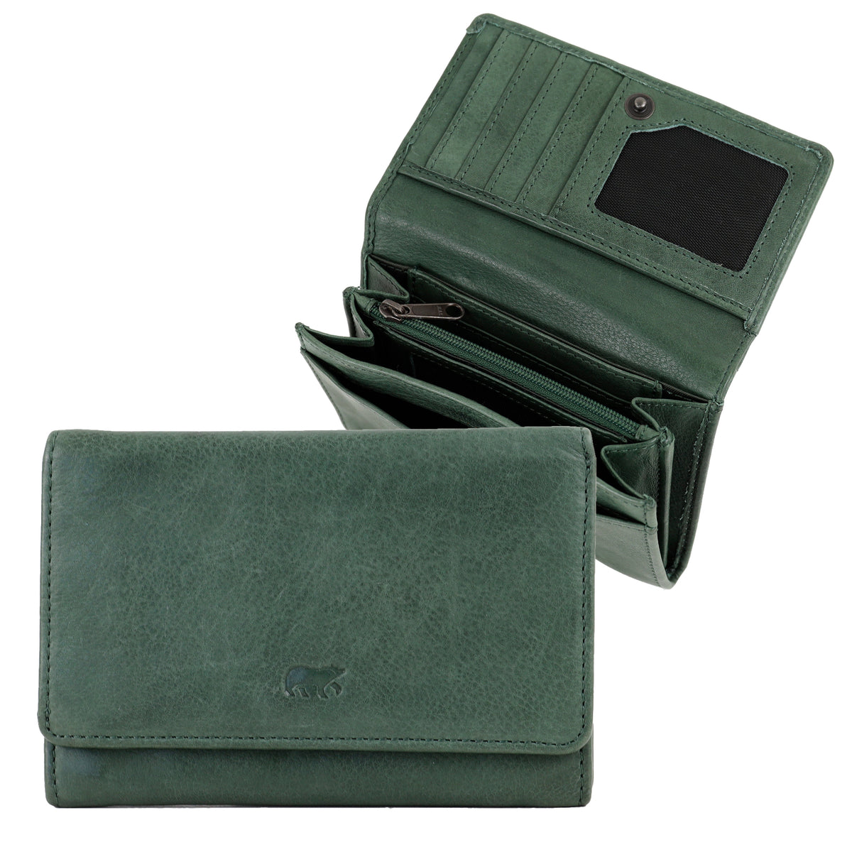 Ladies wallet 'Flappie' Forest green - CL 15572