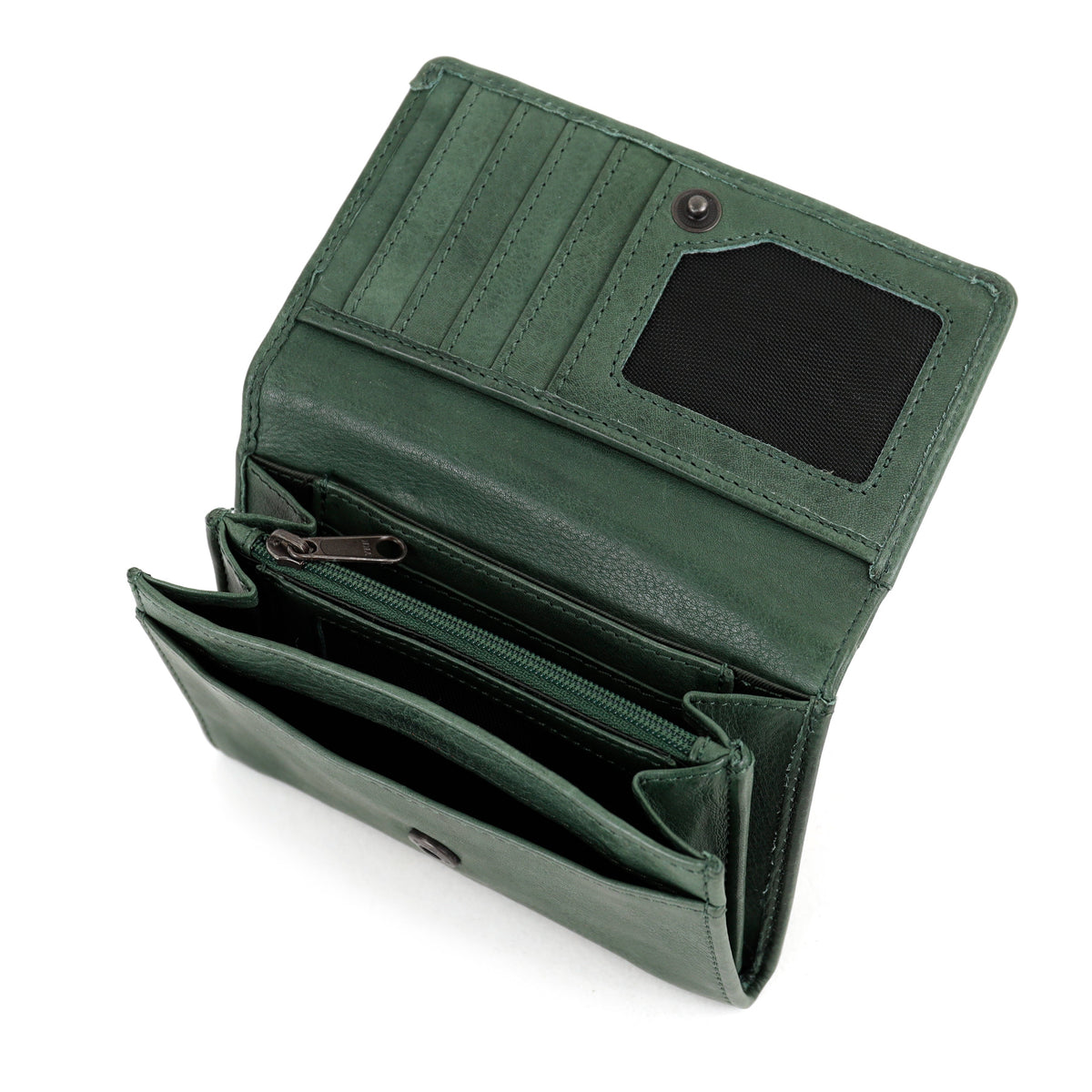 Overslag portemonnee 'Flappie' Forest green