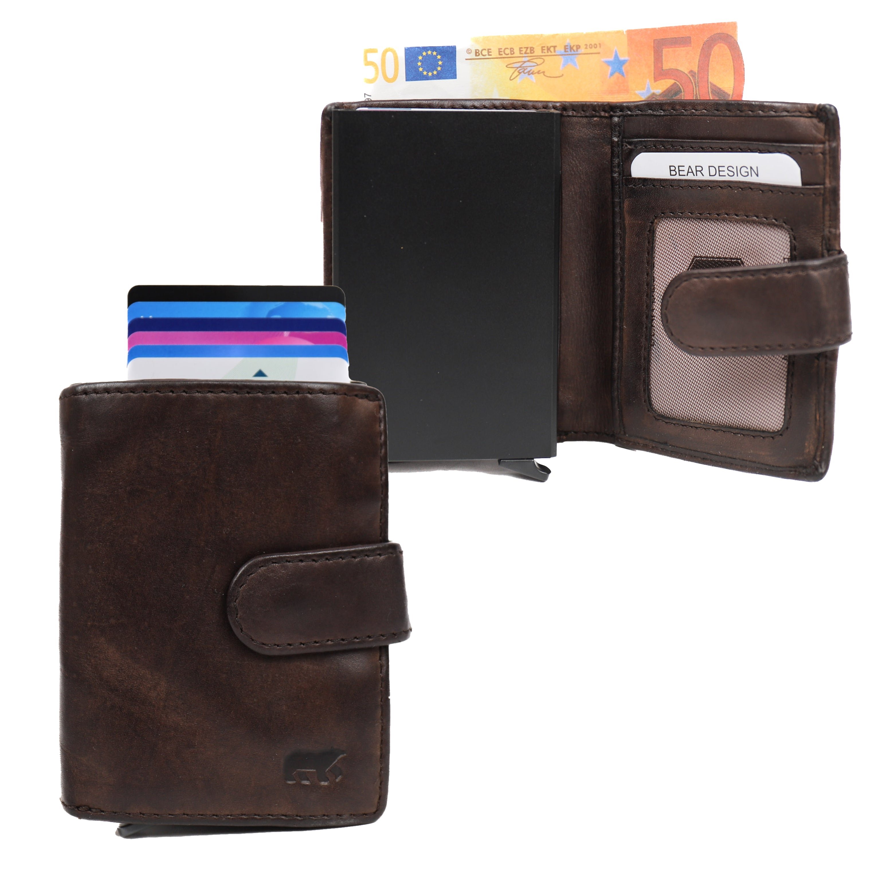 Card holder 'Bobby' dark brown - CL 15689
