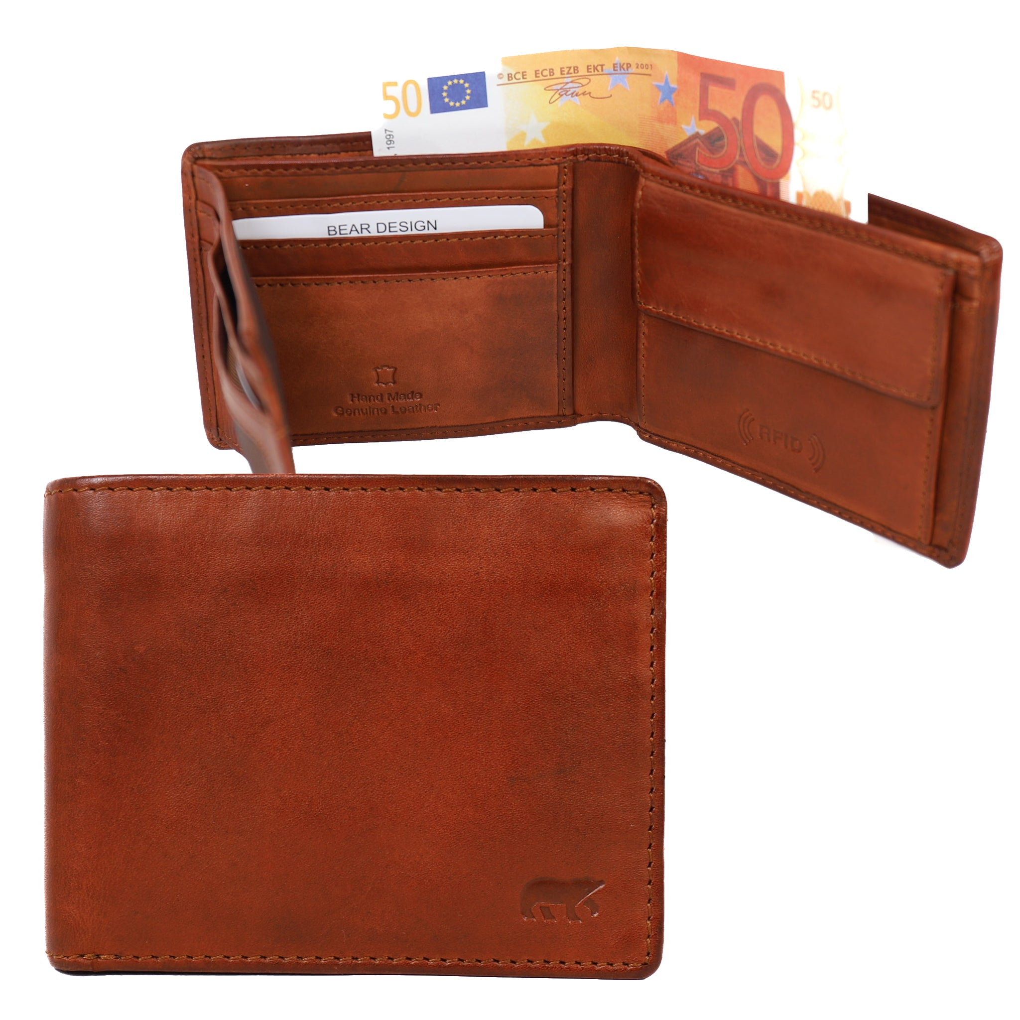 Billfold 'Wesley' cognac