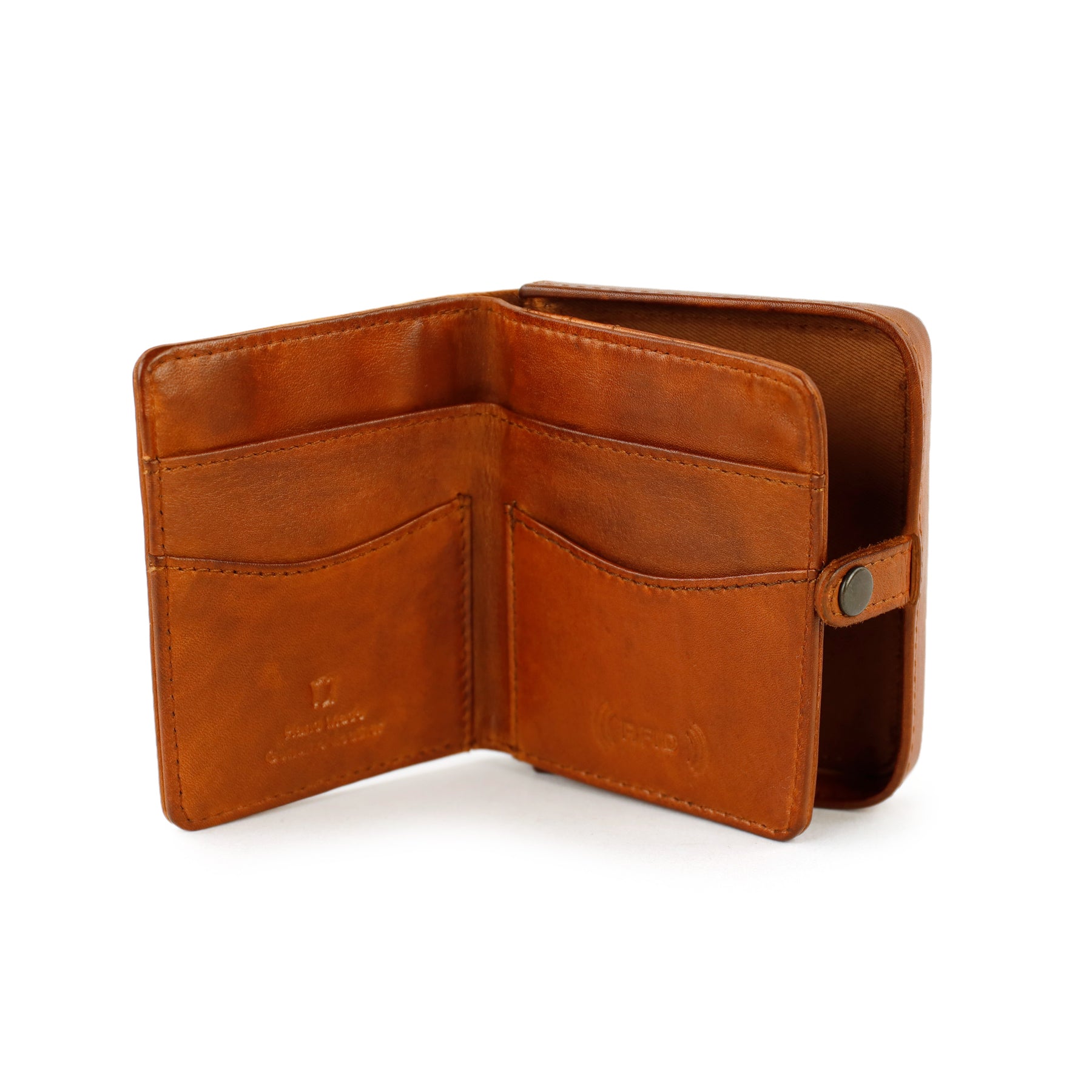 Cash box wallet 'John' cognac
