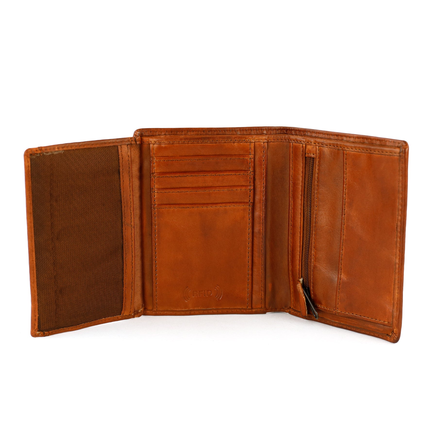 Portefeuille/billfold 'Leon' cognac