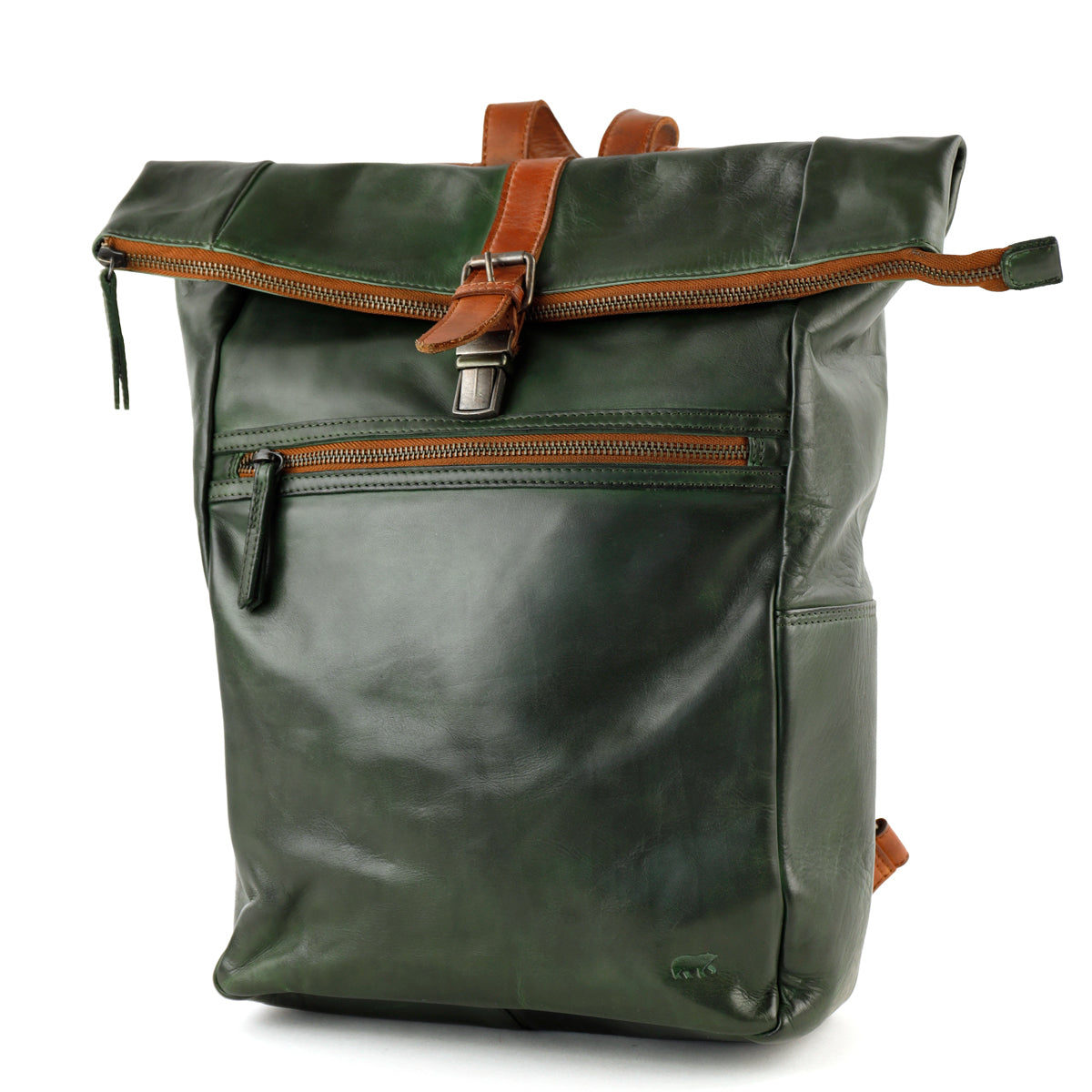 Rugzak 'Rick' groen/cognac