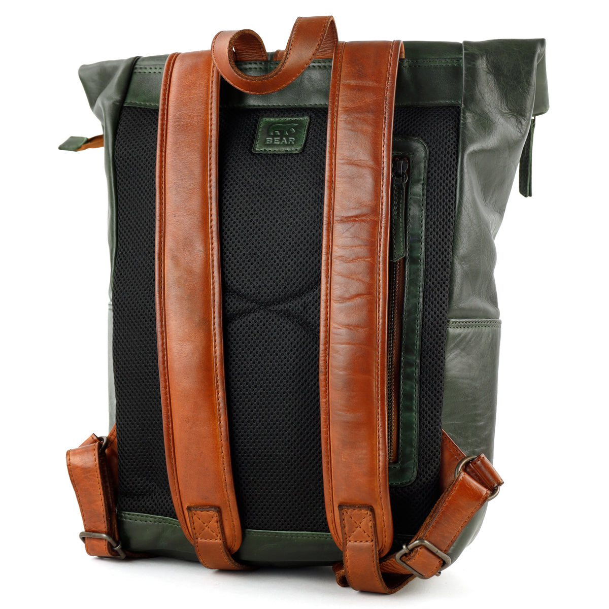 Rugzak 'Rick' groen/cognac