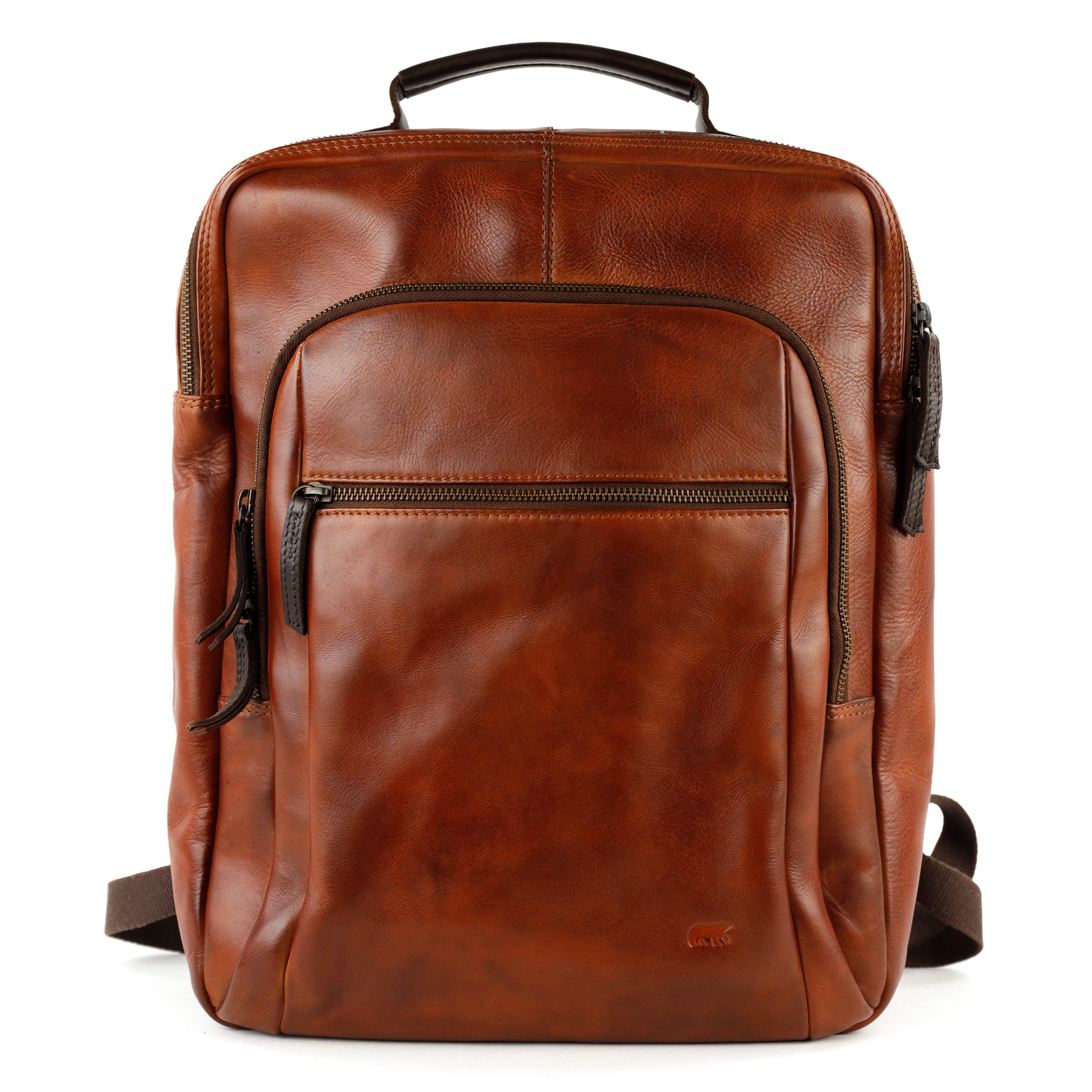 Laptop backpack 'Ties' cognac/dark brown