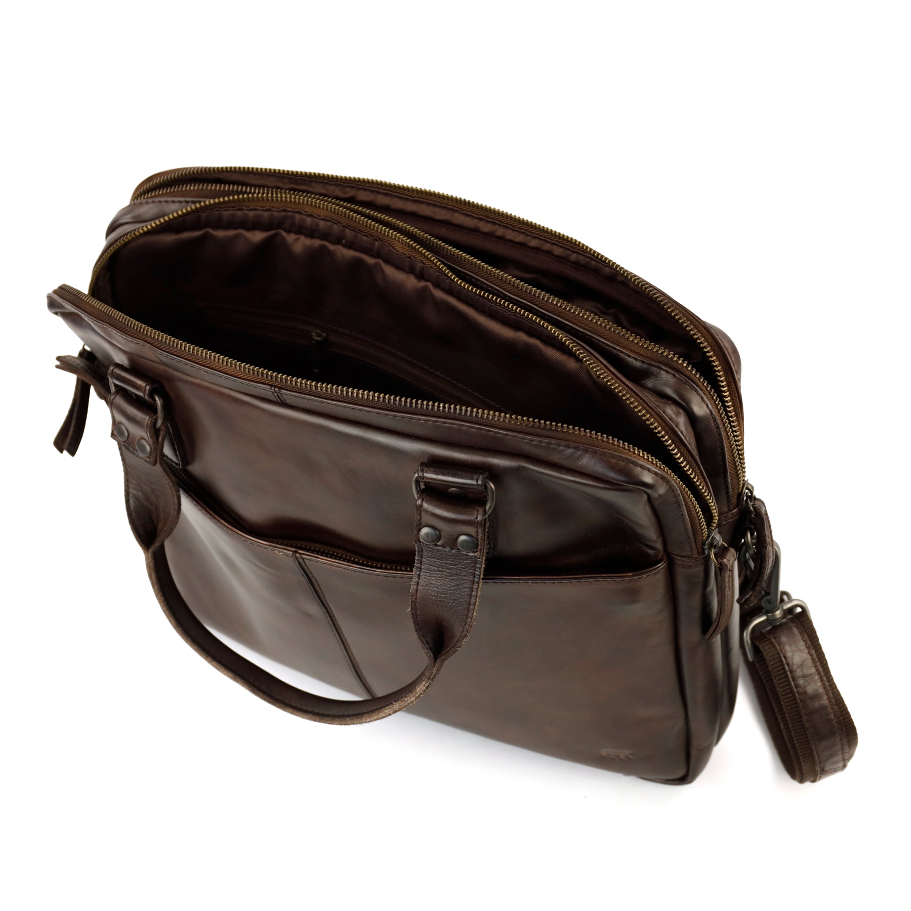 Small laptop bag 14” 'Teun' dark brown