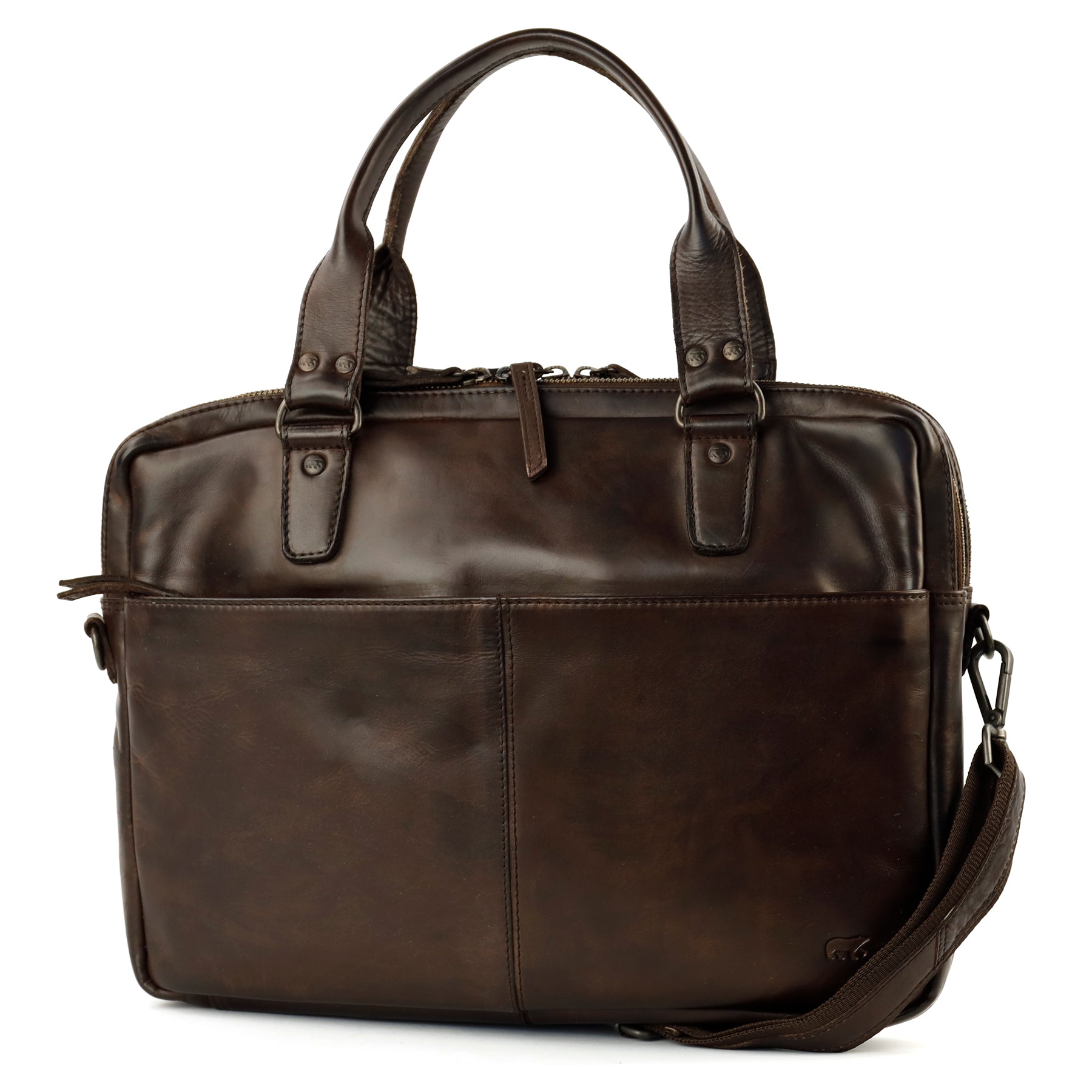 Small laptop bag 14” 'Teun' dark brown