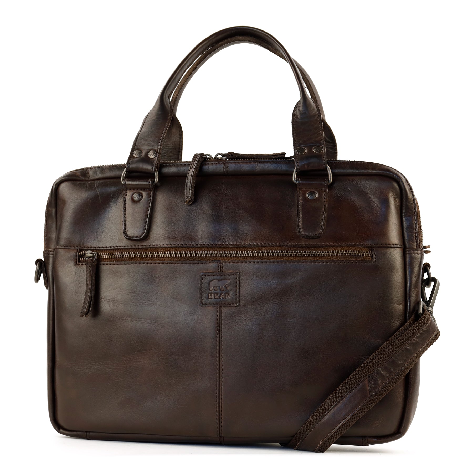 Small laptop bag 14” 'Teun' dark brown