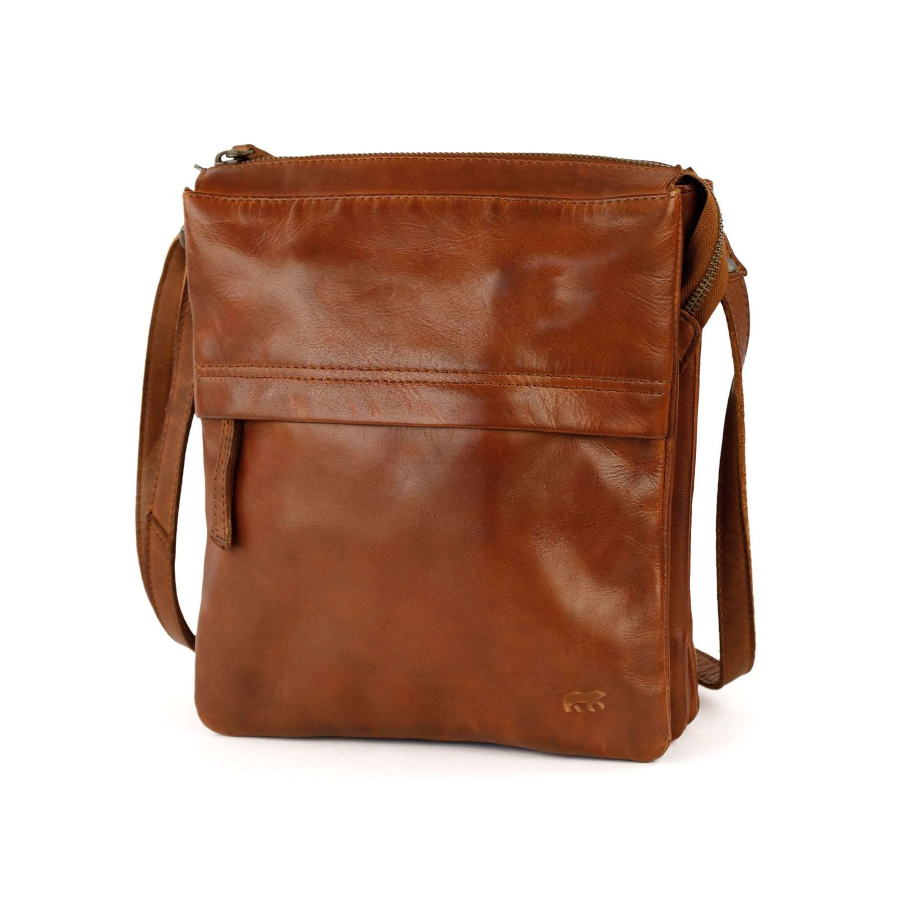 Middelmaat schoudertas 'Joyce' cognac