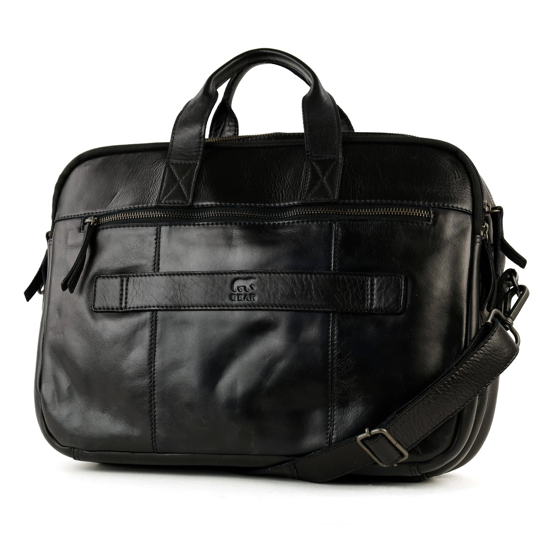 Laptop bag 15.6” with double zipper 'Jamie' black