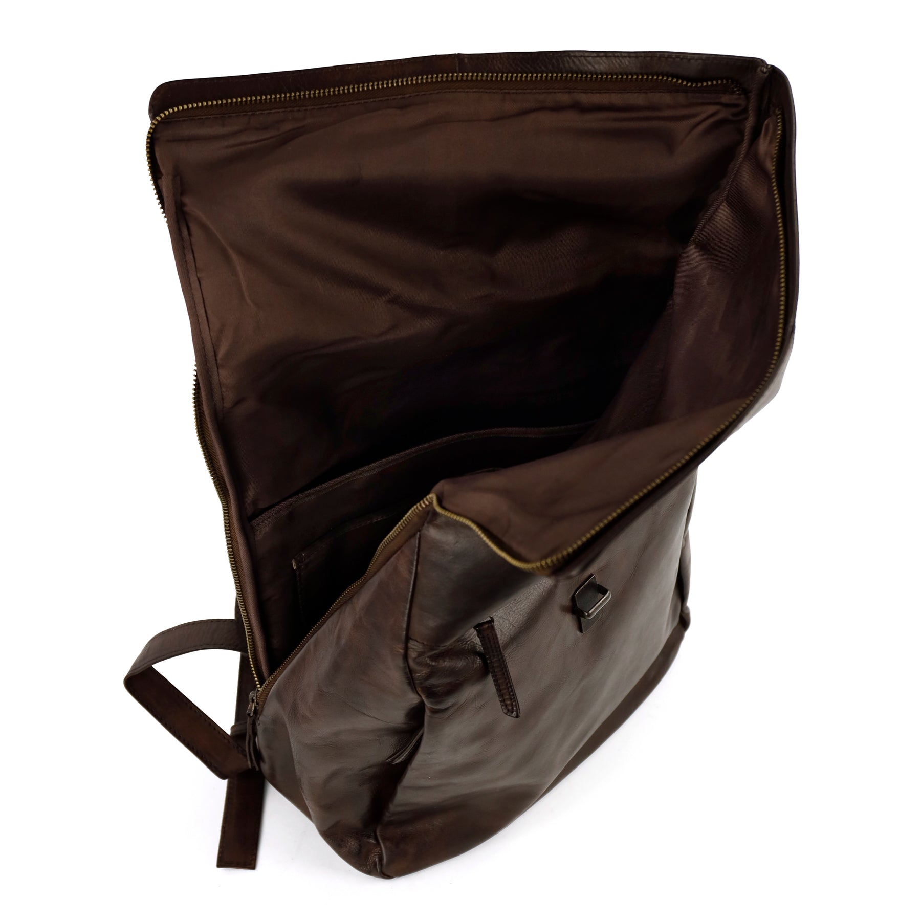 Rolltop laptop rugzak 15.6" 'Kai' donkerbruin