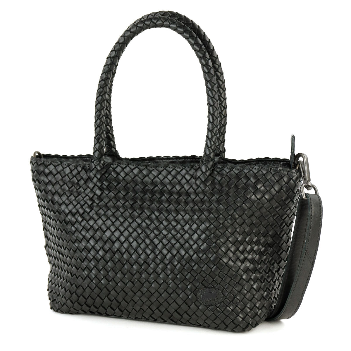 Braided handbag/shoulder bag 'Franca' black