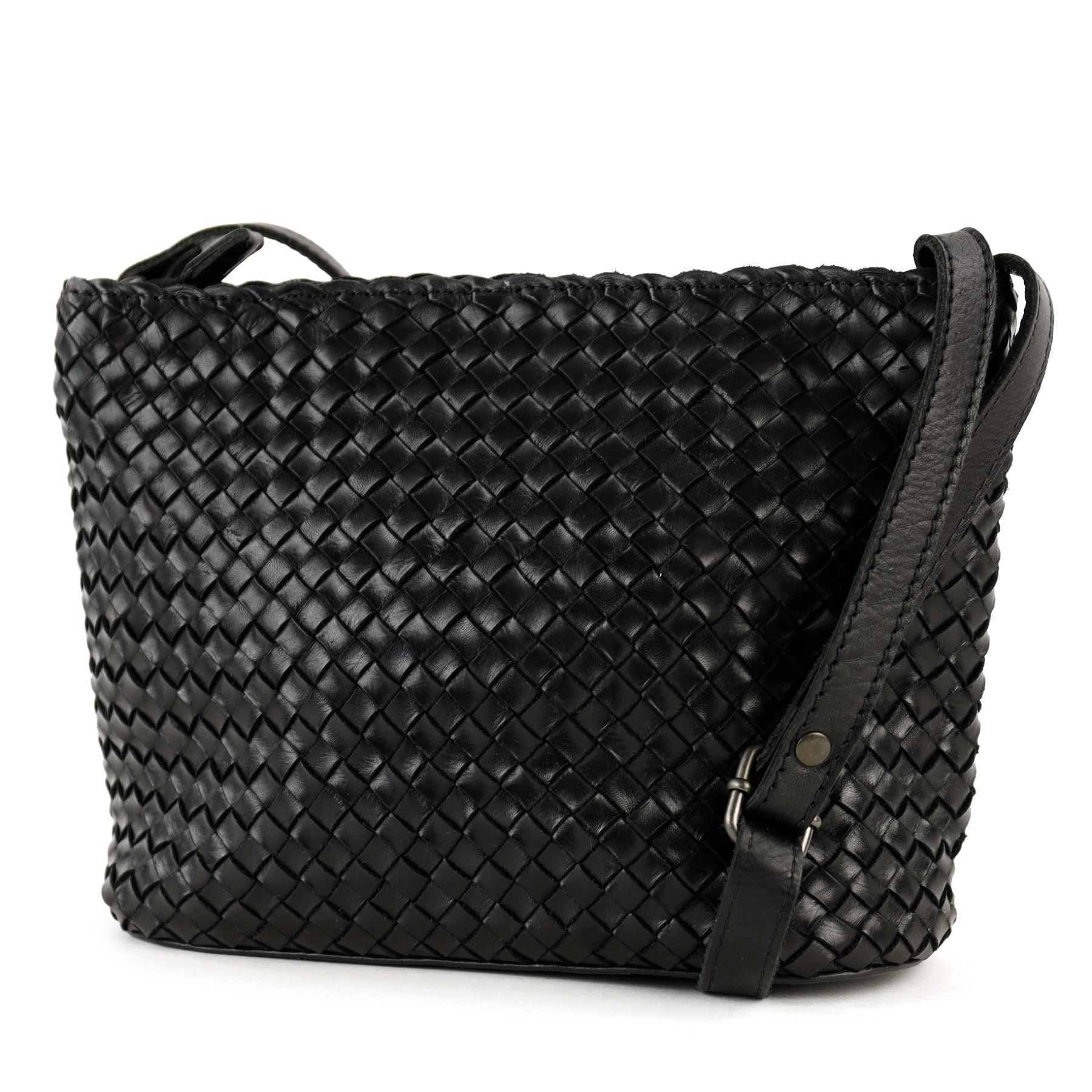 Braided shoulder bag 'Joan' black