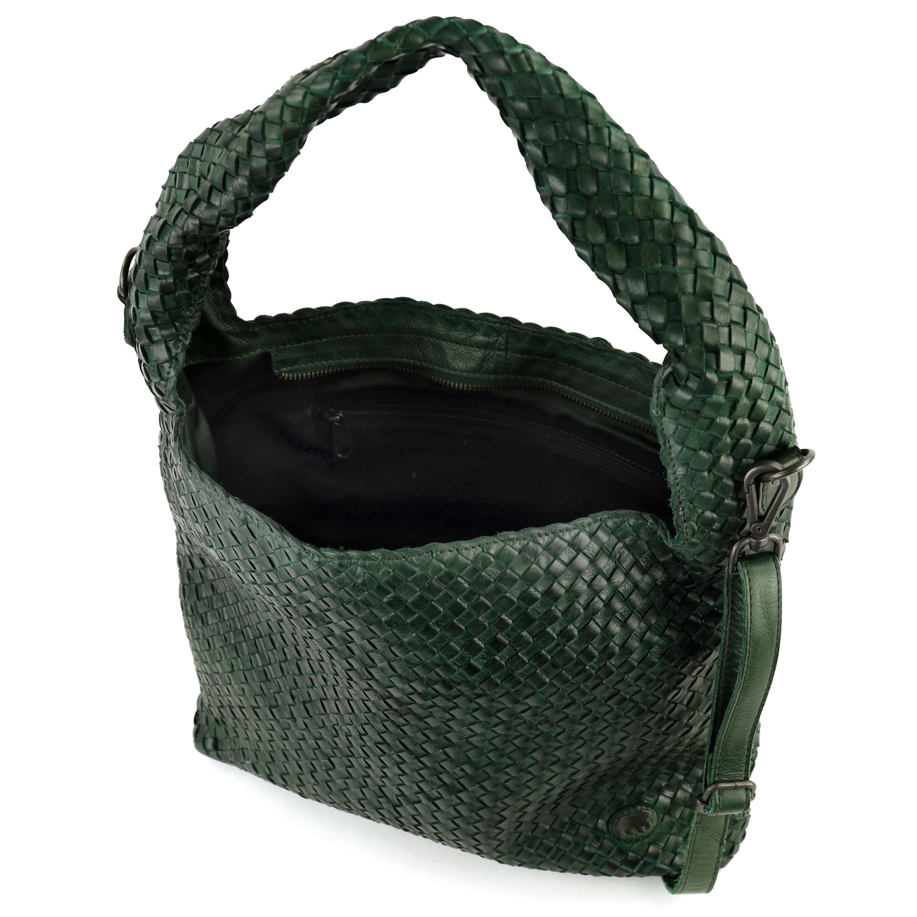 Braided pouch/shoulder bag 'Lauraine' green
