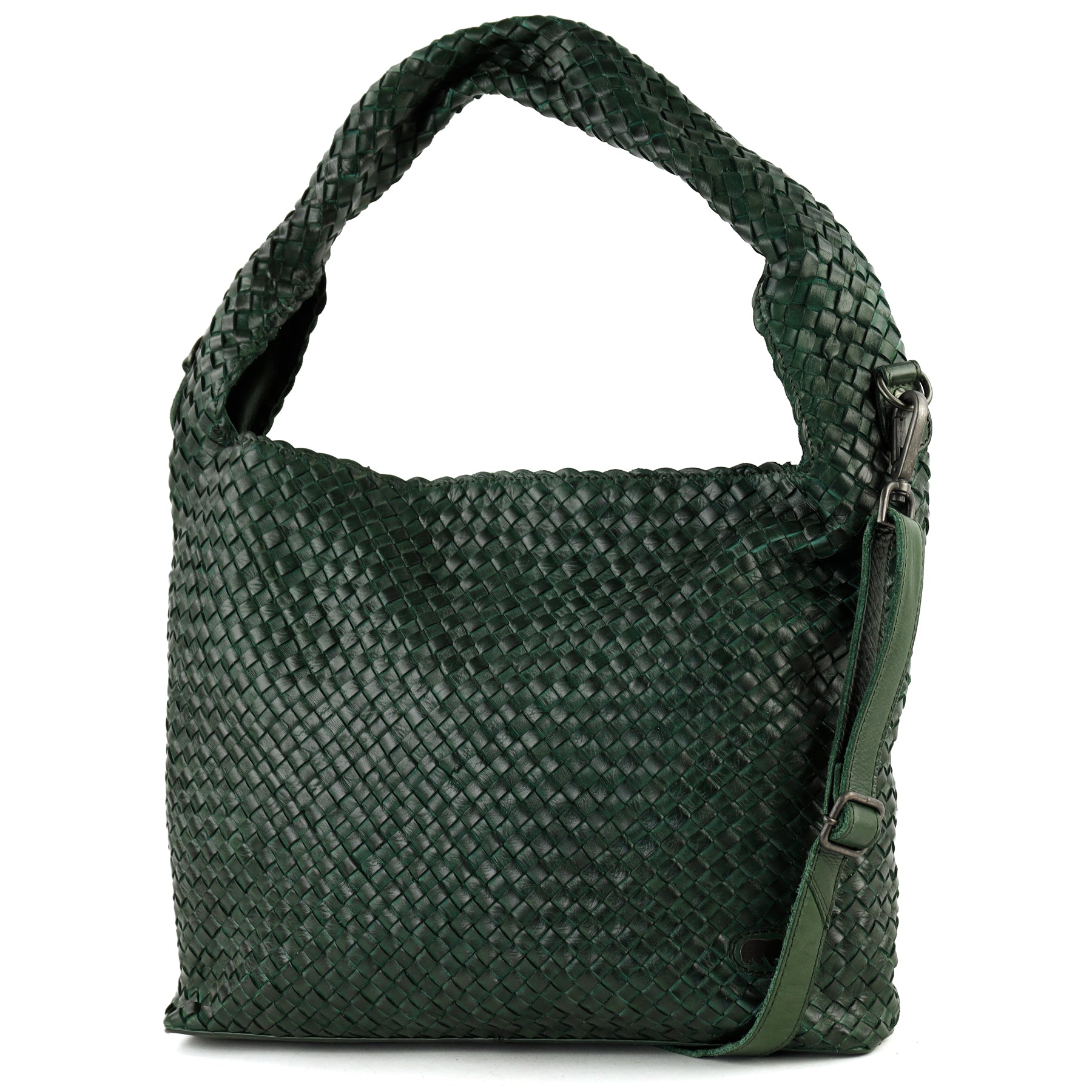 Gevlochten buidel-/schoudertas 'Lauraine' groen