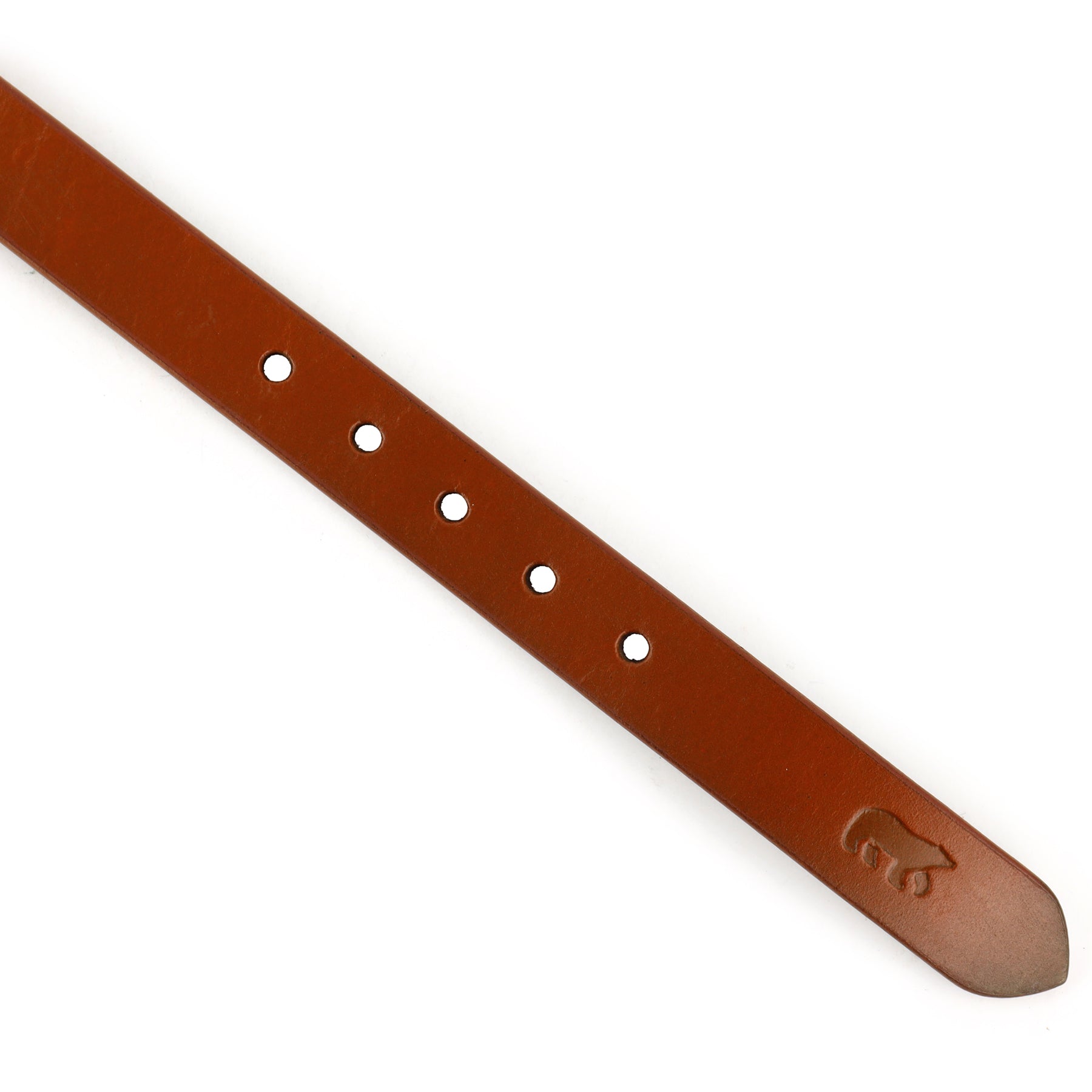 Smalle leren broekriem 'Elena' cognac 2.4 cm