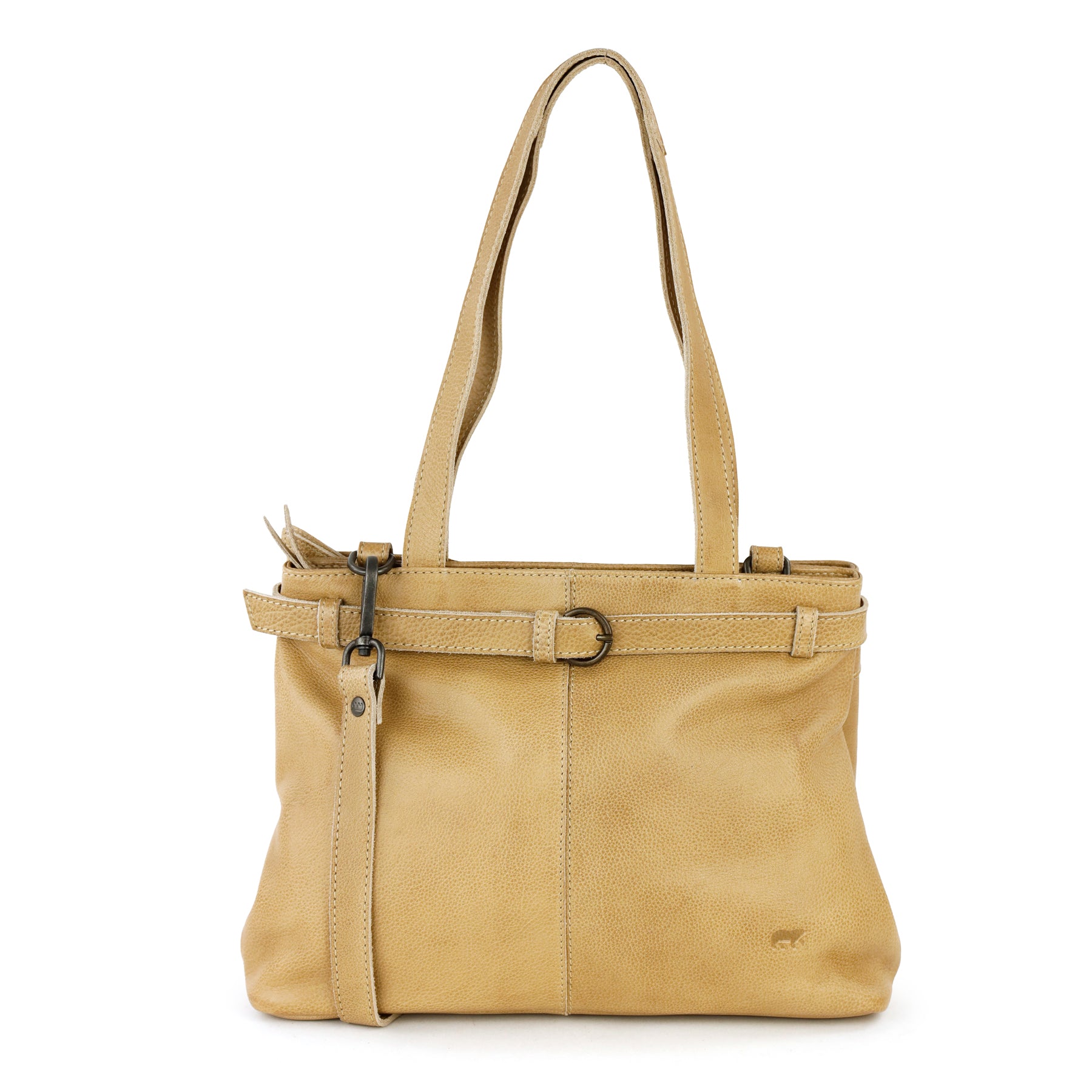 Hand/shoulder bag with buckle 'Evi' beige