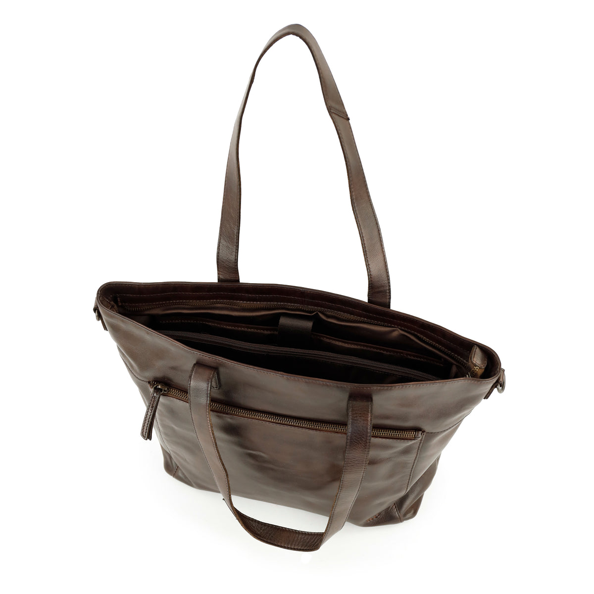 Laptoptas/shopper 14” 'Emila' donkerbruin