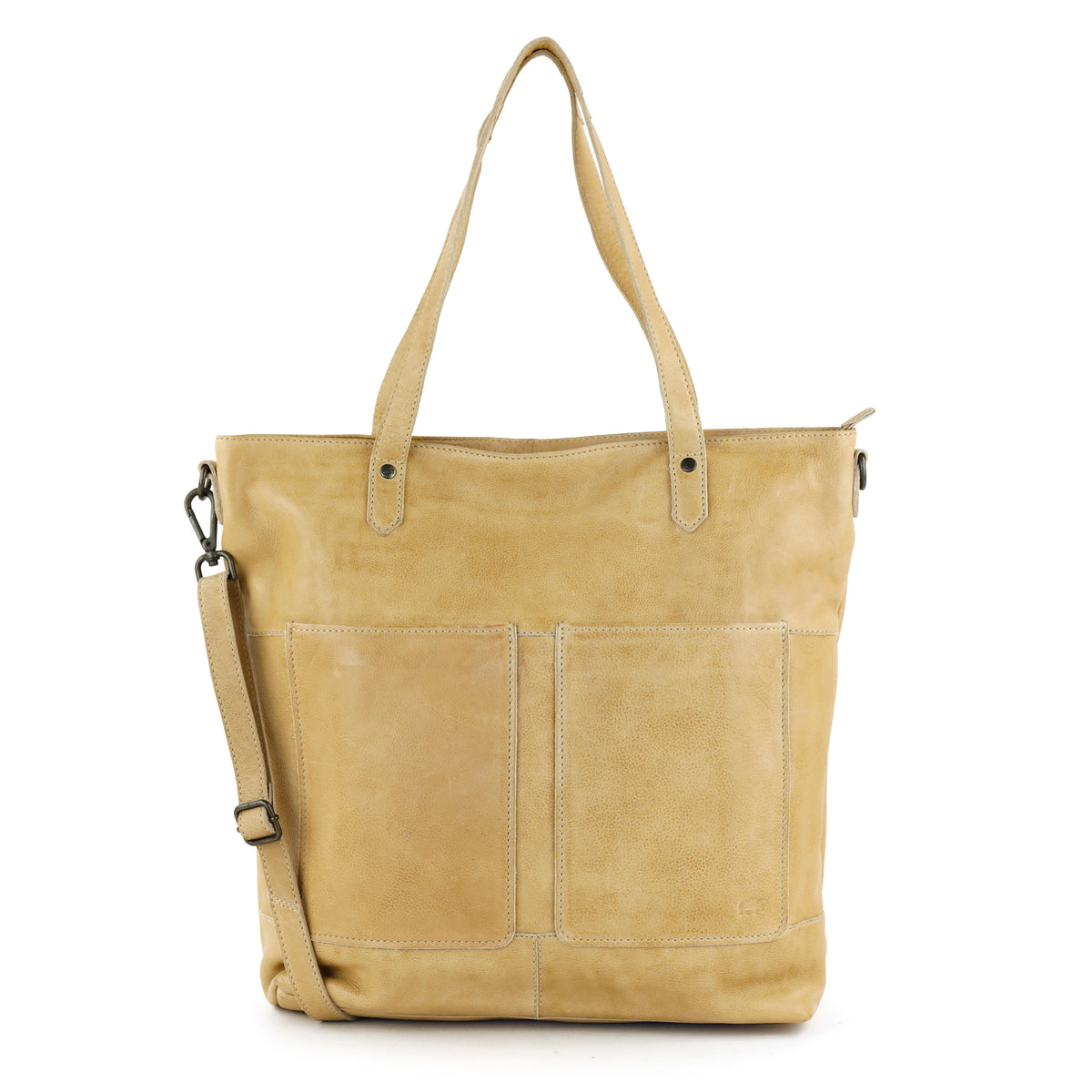 Ruime shopper/schoudertas met laptopvak - 'Claire' beige